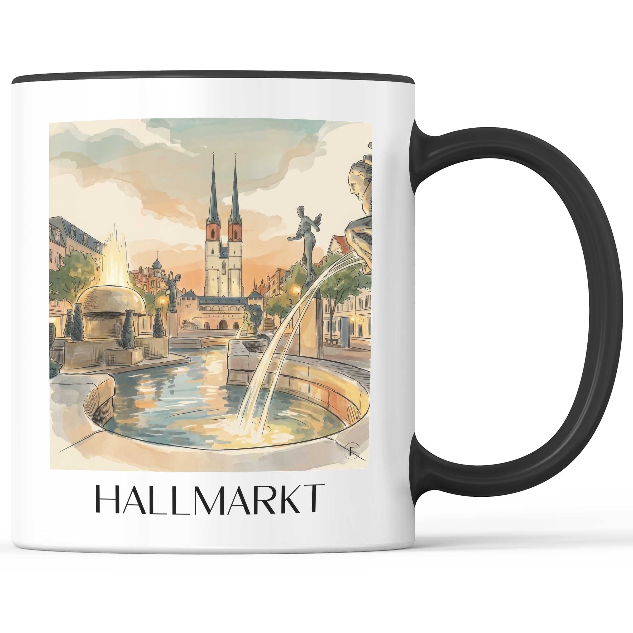hallmarkt-halle-deutschland-kaffeebecher-aquarell