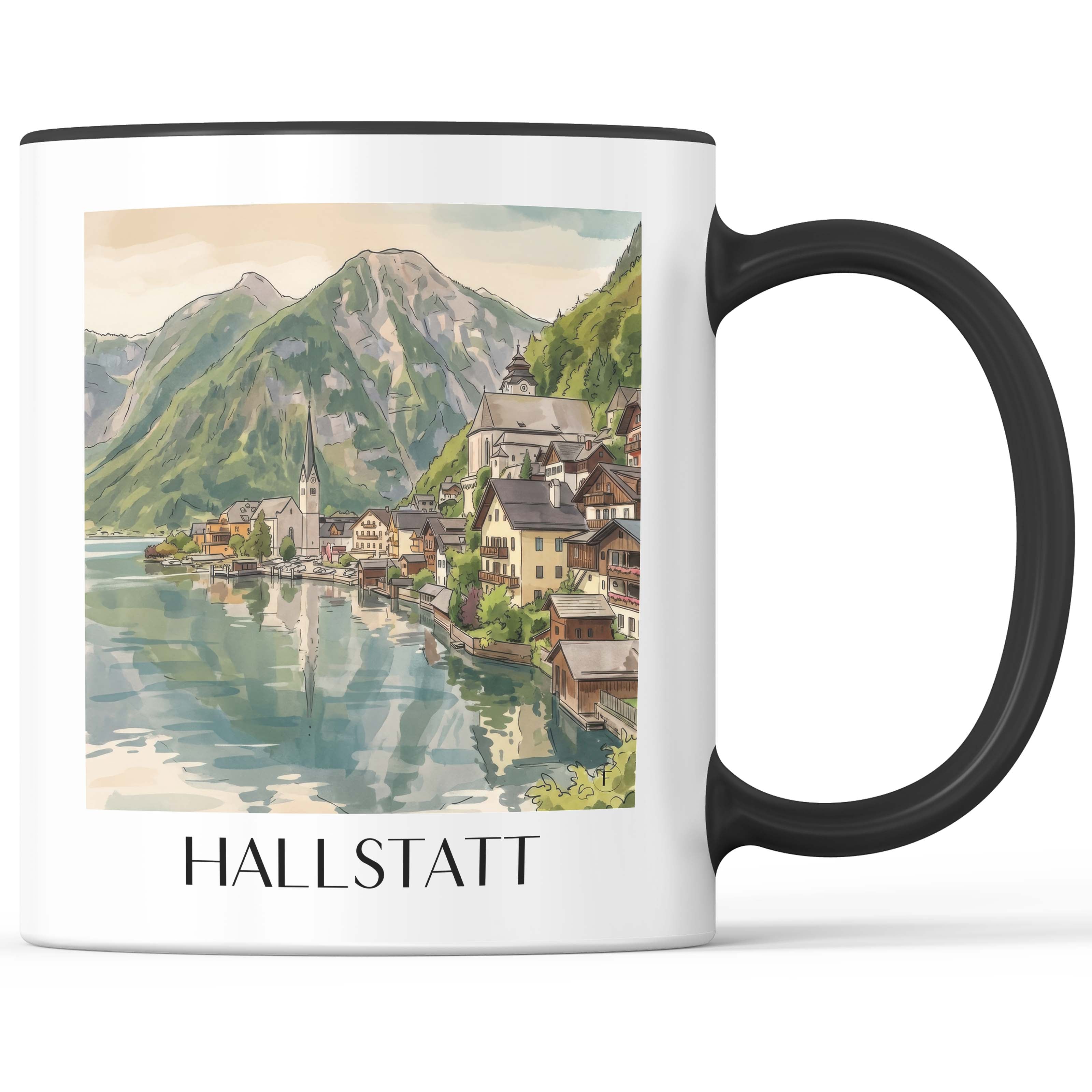 hallstatt-österreich-kaffeebecher-aquarell