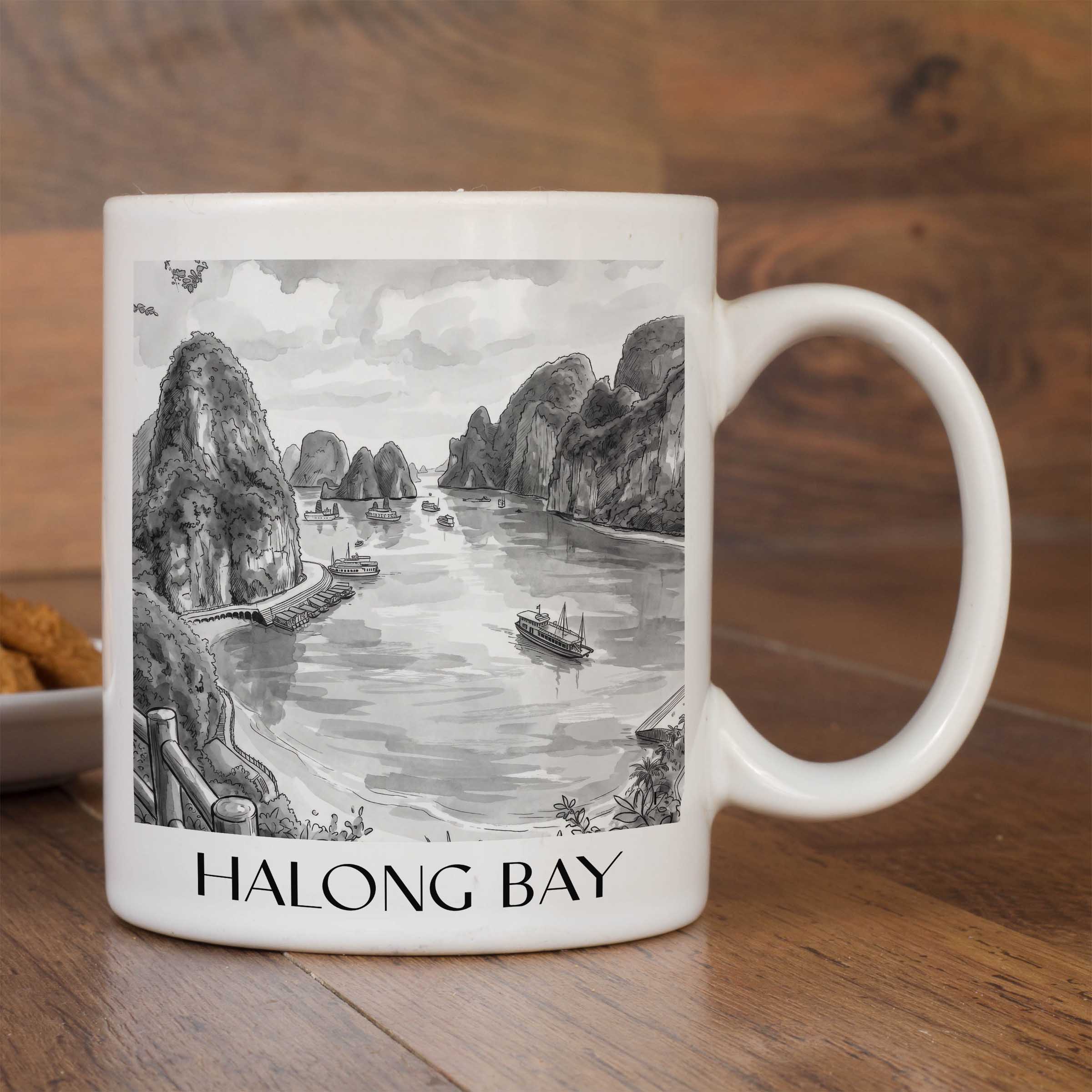 halong-bay-vietnam-kaffeebecher-aquarell-schwarz-weiss