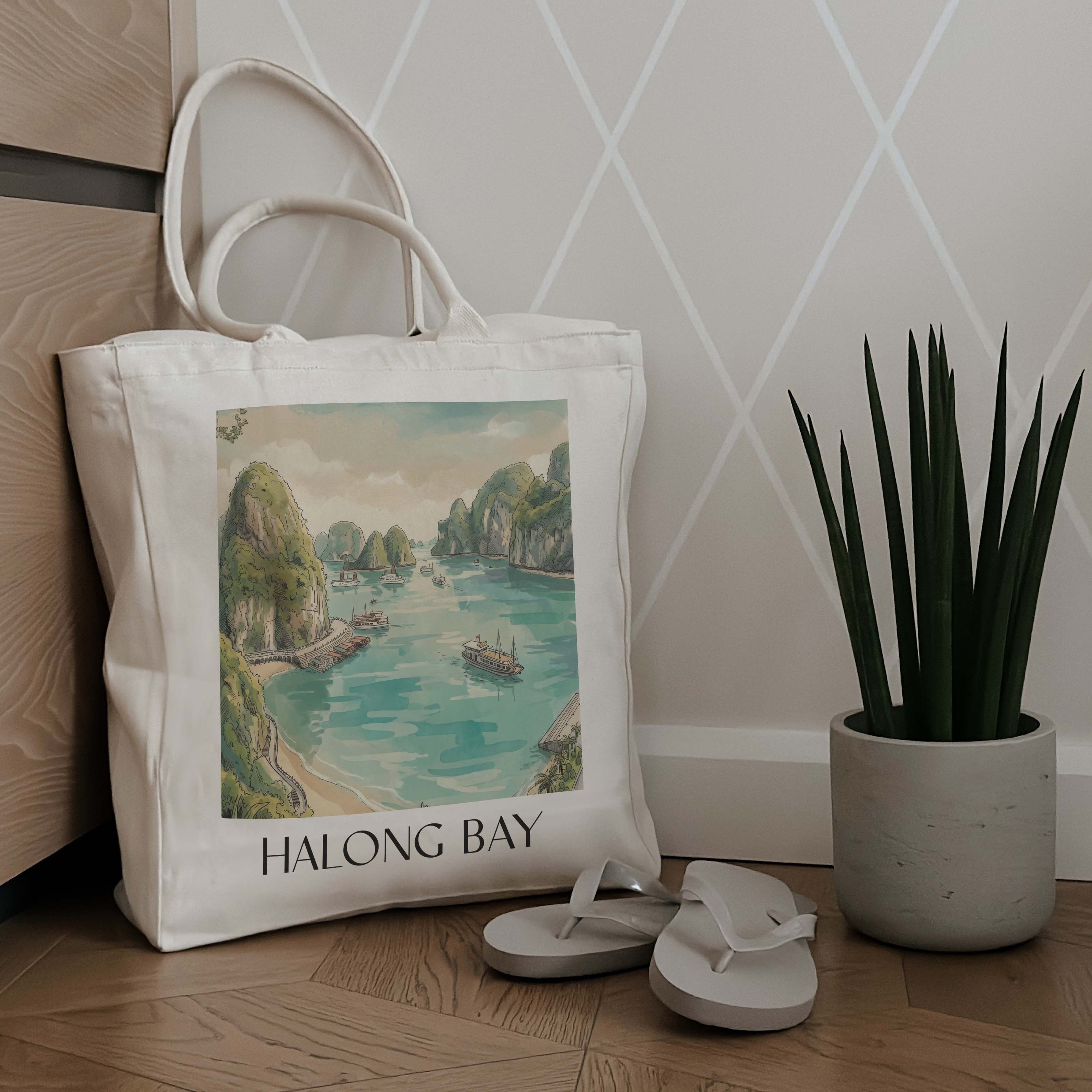 halong-bay-vietnam-einkaufstasche-aquarell