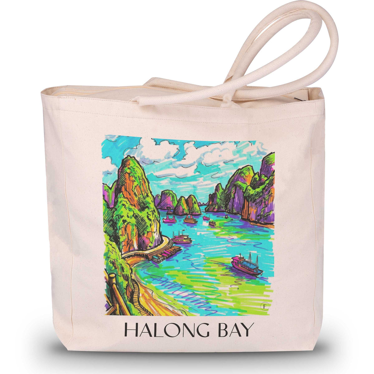 Halong Bay - Vietnam Tote Bag - Einkaufstasche im Tag Graffiti Stil - favplace
