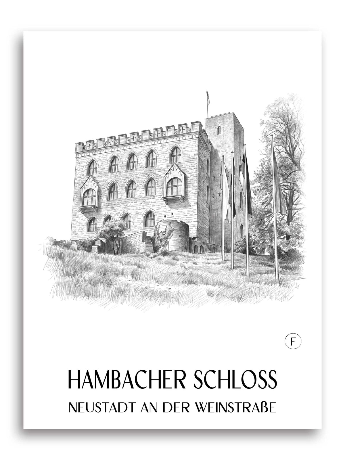 hambacher-schloss-neustadt-an-der-weinstraße-deutschland-poster-bleistift-zeichnung-drawing