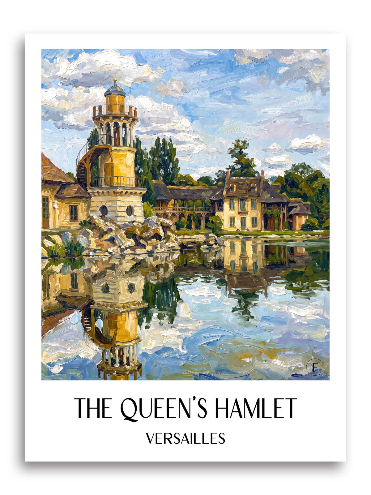 Hameau de la Rein Poster - Versailles - Frankreich Kunstdruck - Ölgemälde von A4 bis A1 - favplace