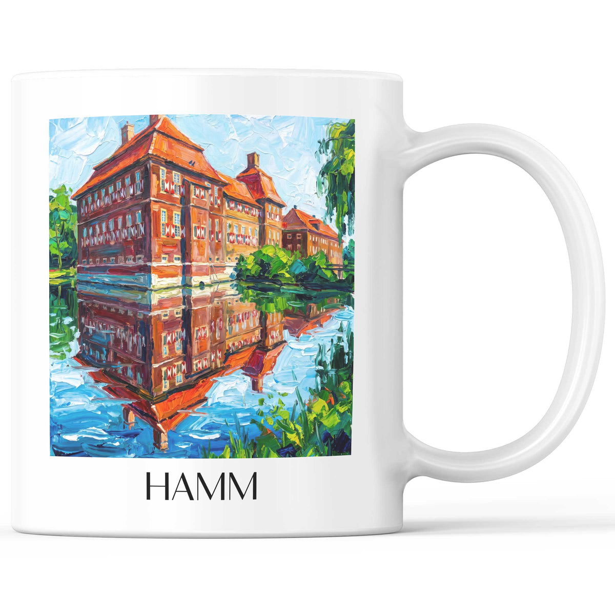 Hamm Kaffeebecher - Westfalen - Deutschland Becher - Kaffeetasse im Ölgemälde Stil
