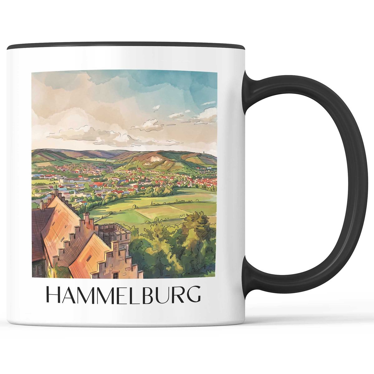 hammelburg-rhön-deutschland-kaffeebecher-aquarell