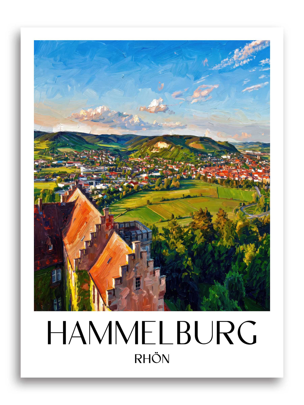 Hammelburg Poster - Rhön - Deutschland Kunstdruck - Ölgemälde von A4 bis A1