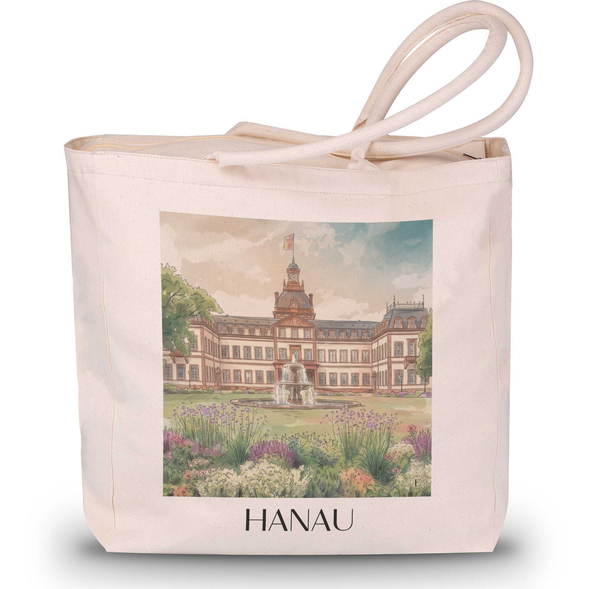 hanau-hessen-deutschland-einkaufstasche-aquarell