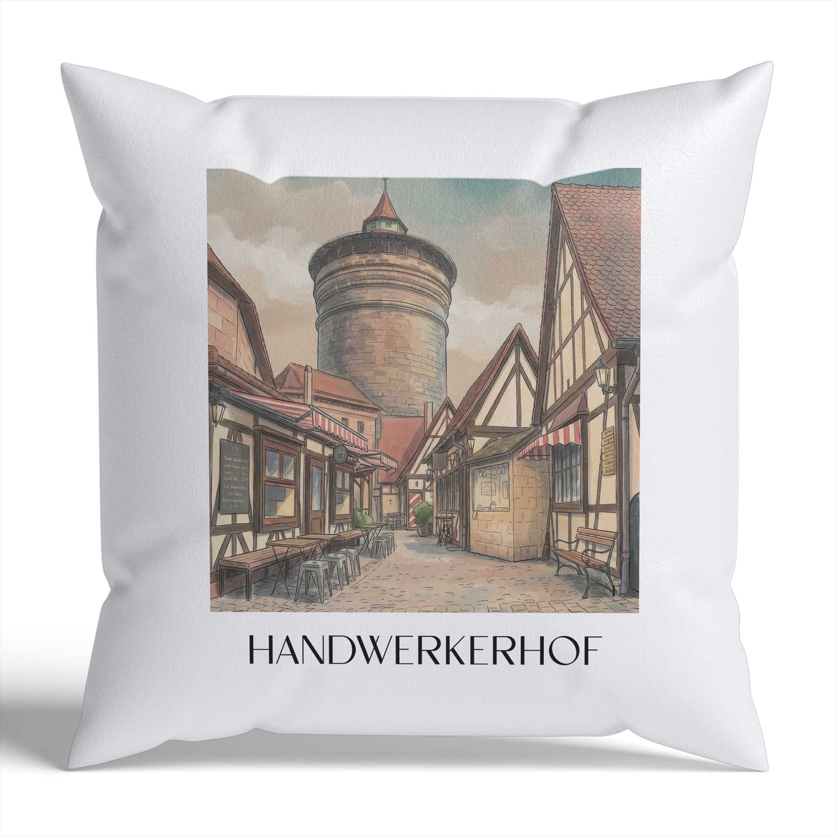 handwerkerhof-nürnberg-deutschland-kissenbezug-aquarell