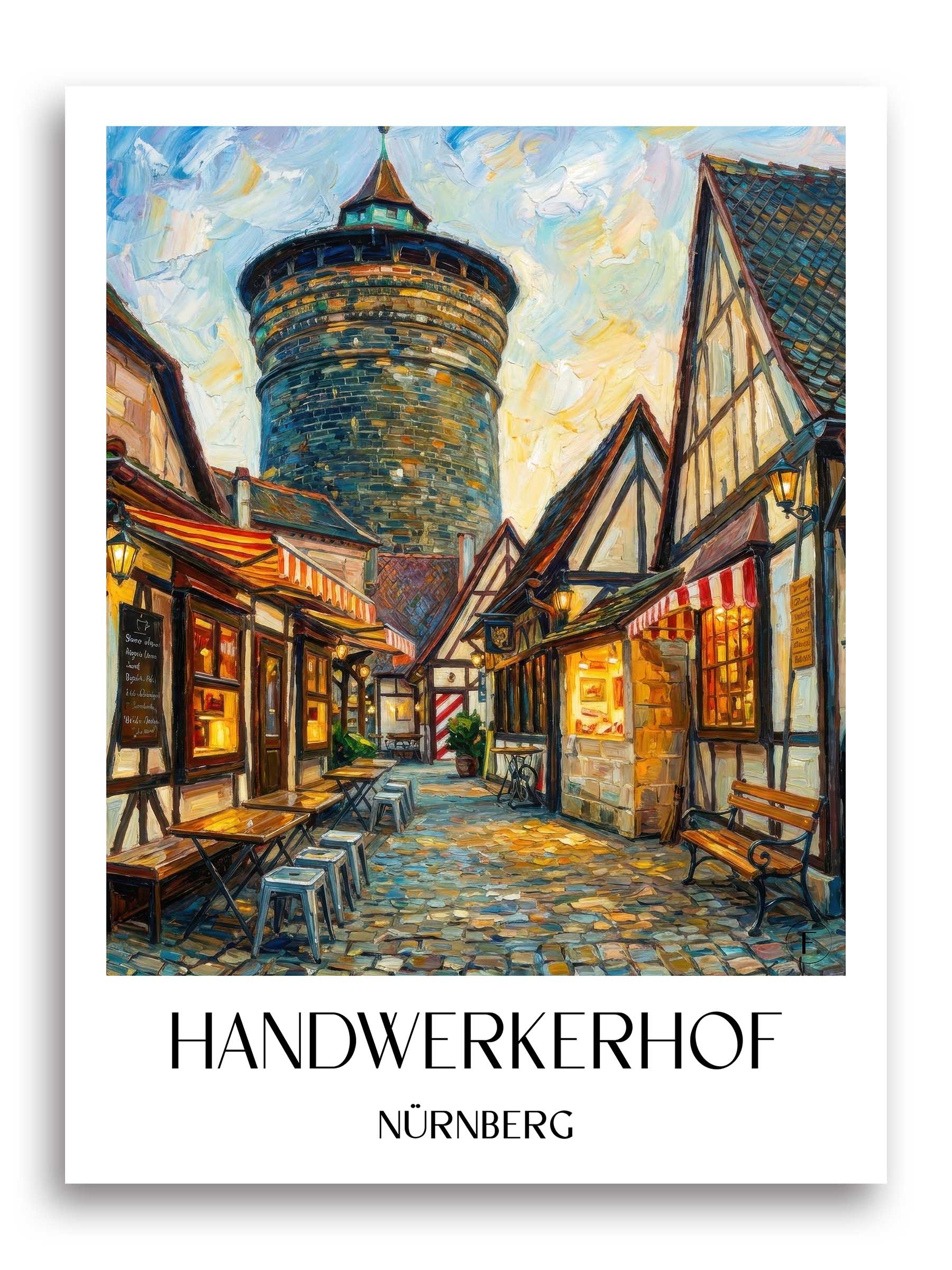 handwerkerhof-nürnberg-deutschland-poster-oil-painting-oelgemaelde