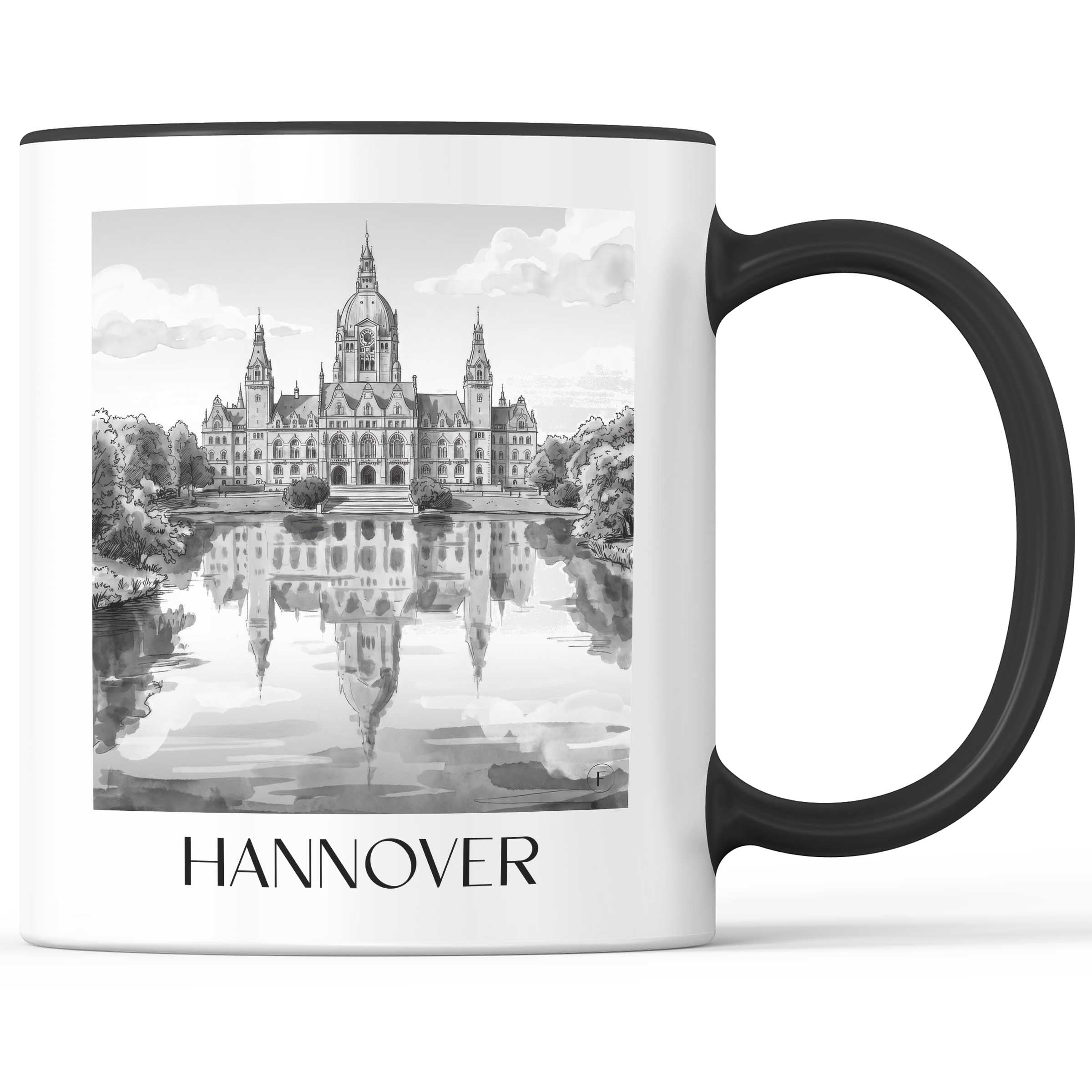 hannover-deutschland-kaffeebecher-aquarell-schwarz-weiss