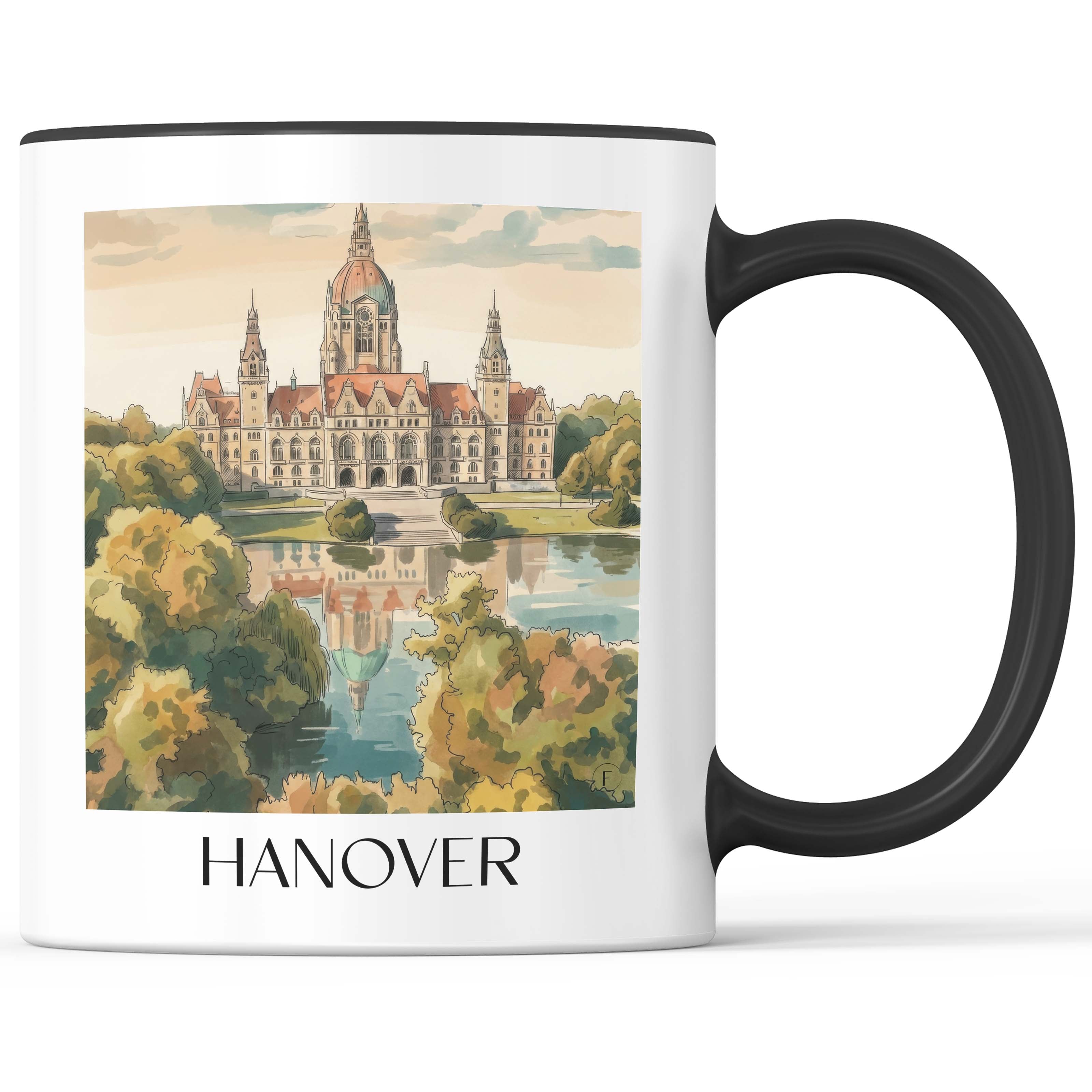 Hannover - Deutschland Becher - Kaffeetasse im Aquarell Stil - favplace