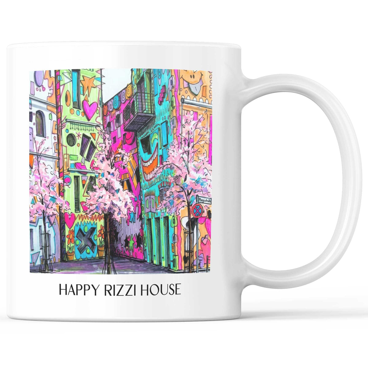 Happy Rizzi House Kaffeebecher - Braunschweig - Deutschland Becher - Kaffeetasse im Tag Graffiti Stil - favplace