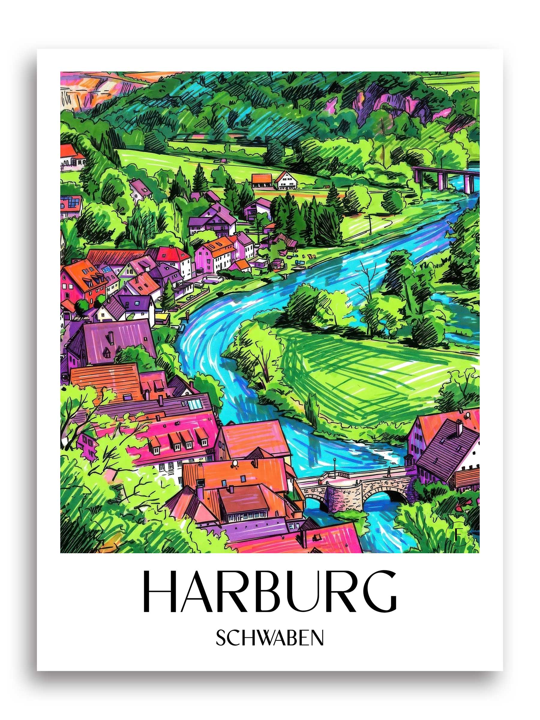 harburg-schwaben-deutschland-poster-graffiti
