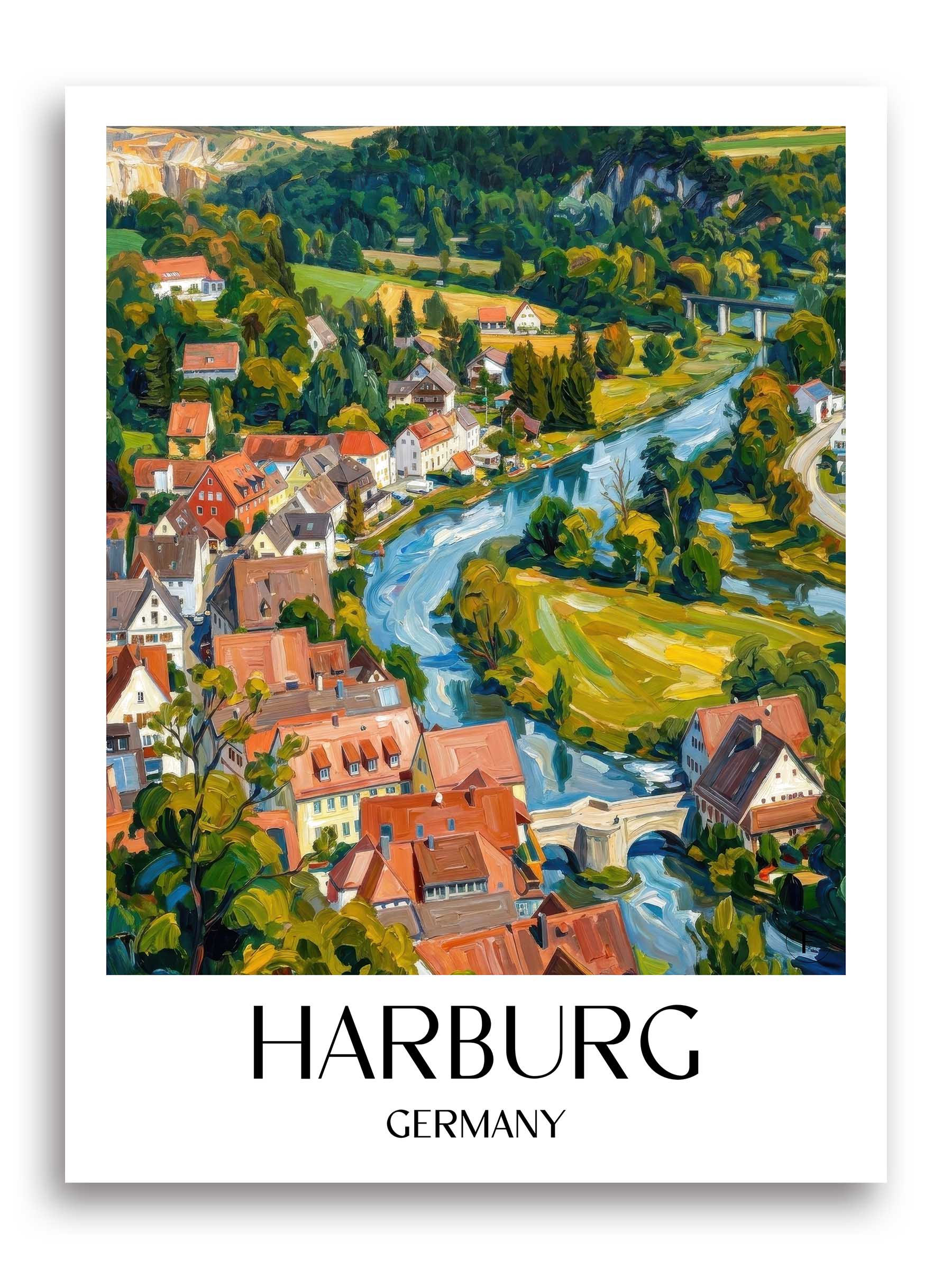 Harburg Poster - Schwaben - Deutschland Kunstdruck - Ölgemälde von A4 bis A1 - favplace