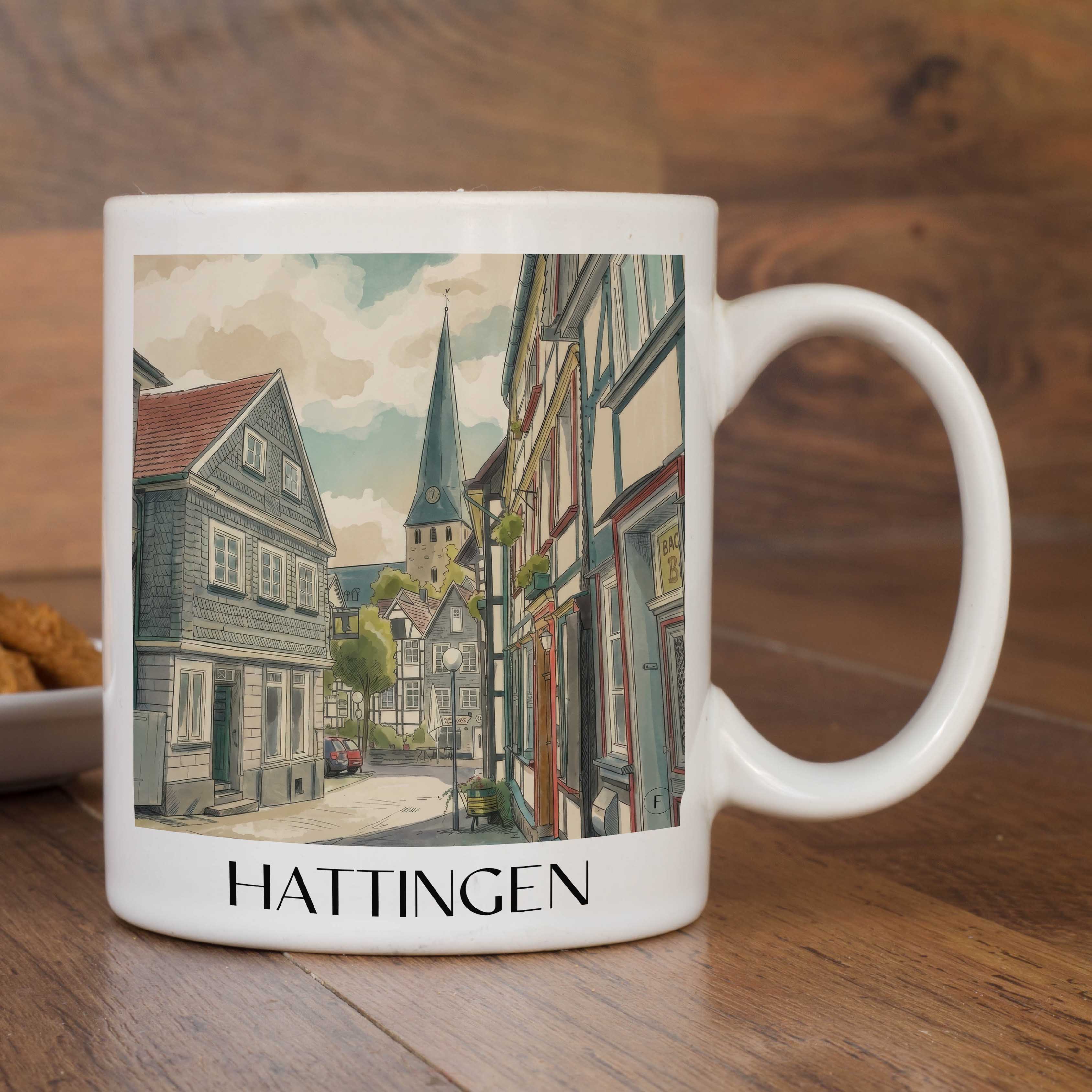 hattingen-deutschland-kaffeebecher-aquarell