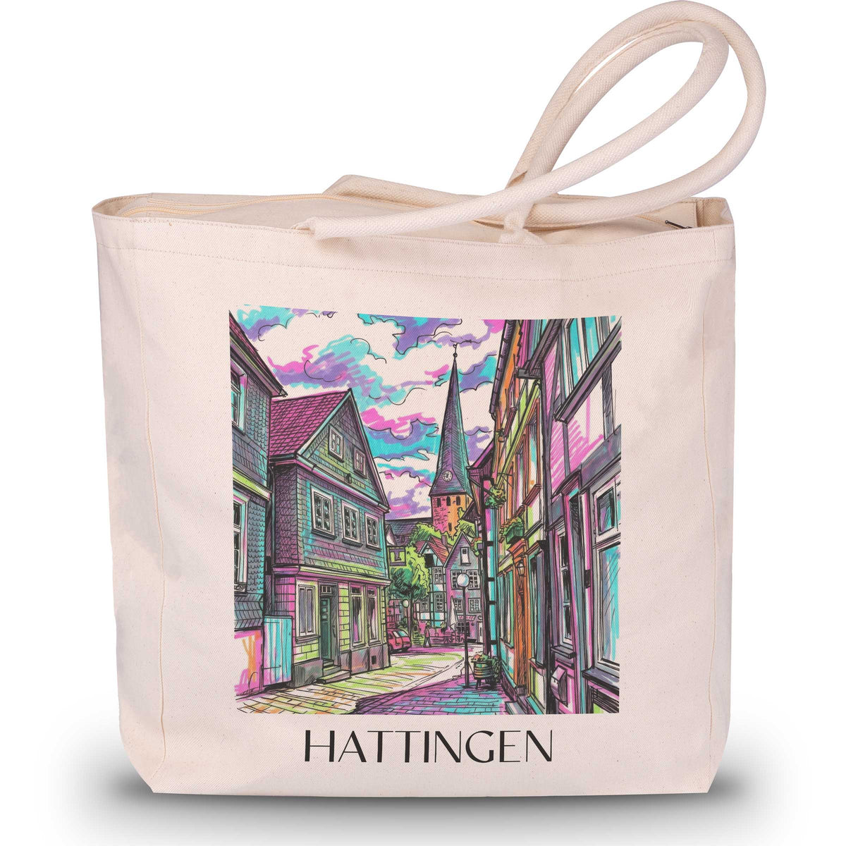 Hattingen - Deutschland Tote Bag - Einkaufstasche im Tag Graffiti Stil - favplace
