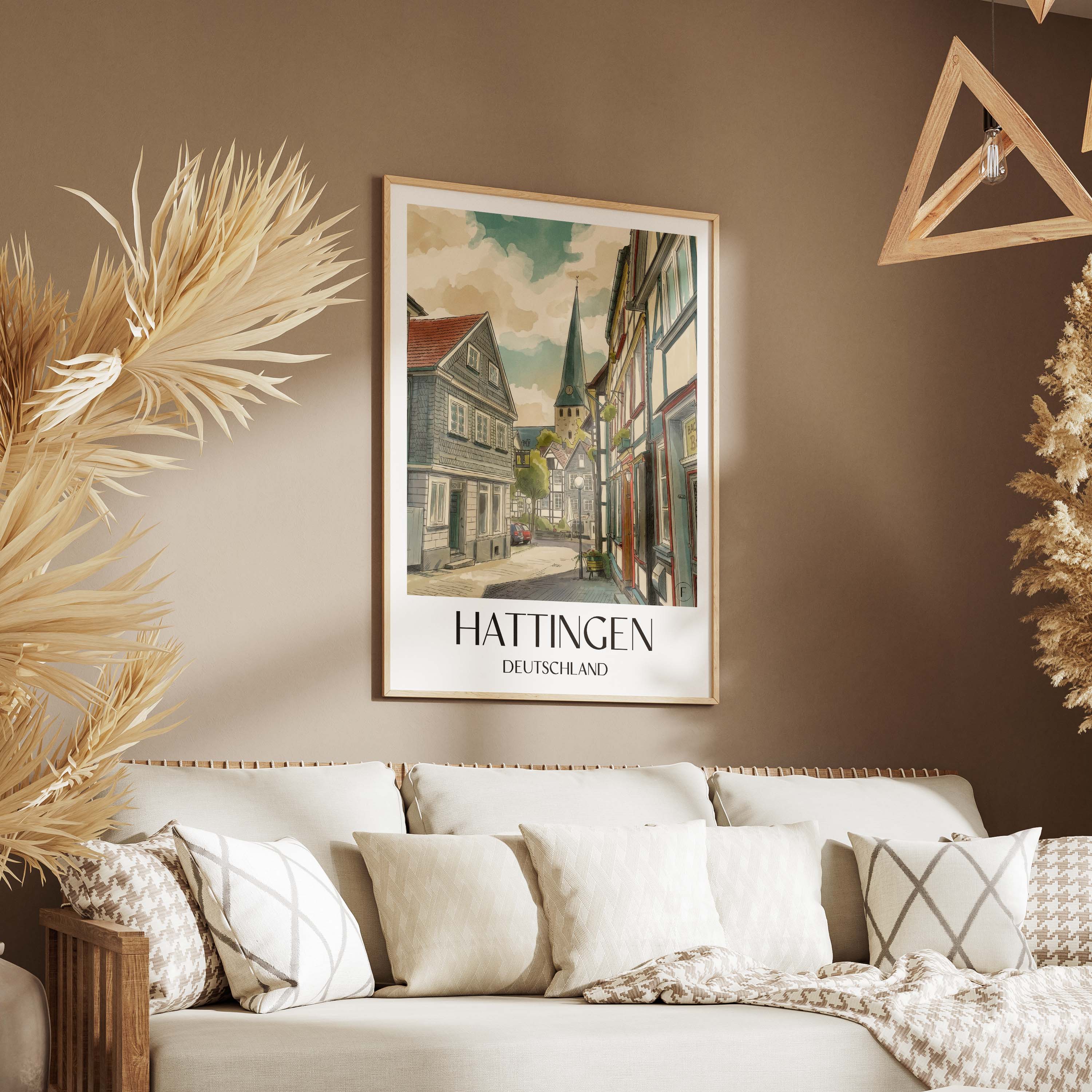 hattingen-deutschland-poster-aquarell