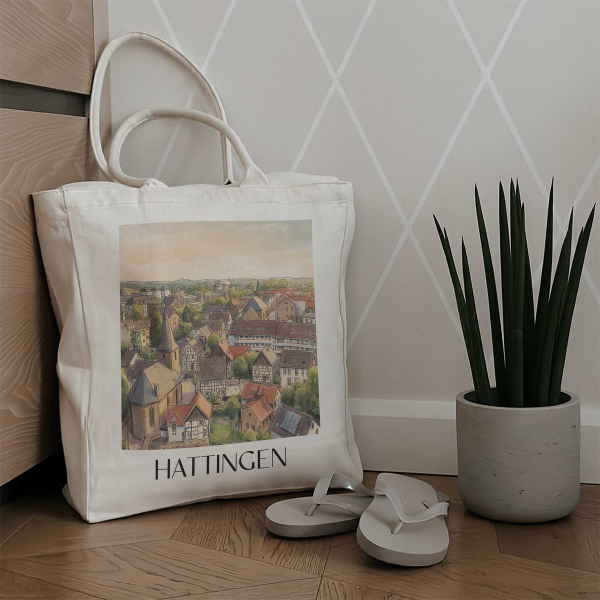 hattingen-ruhrgebiet-deutschland-einkaufstasche-aquarell