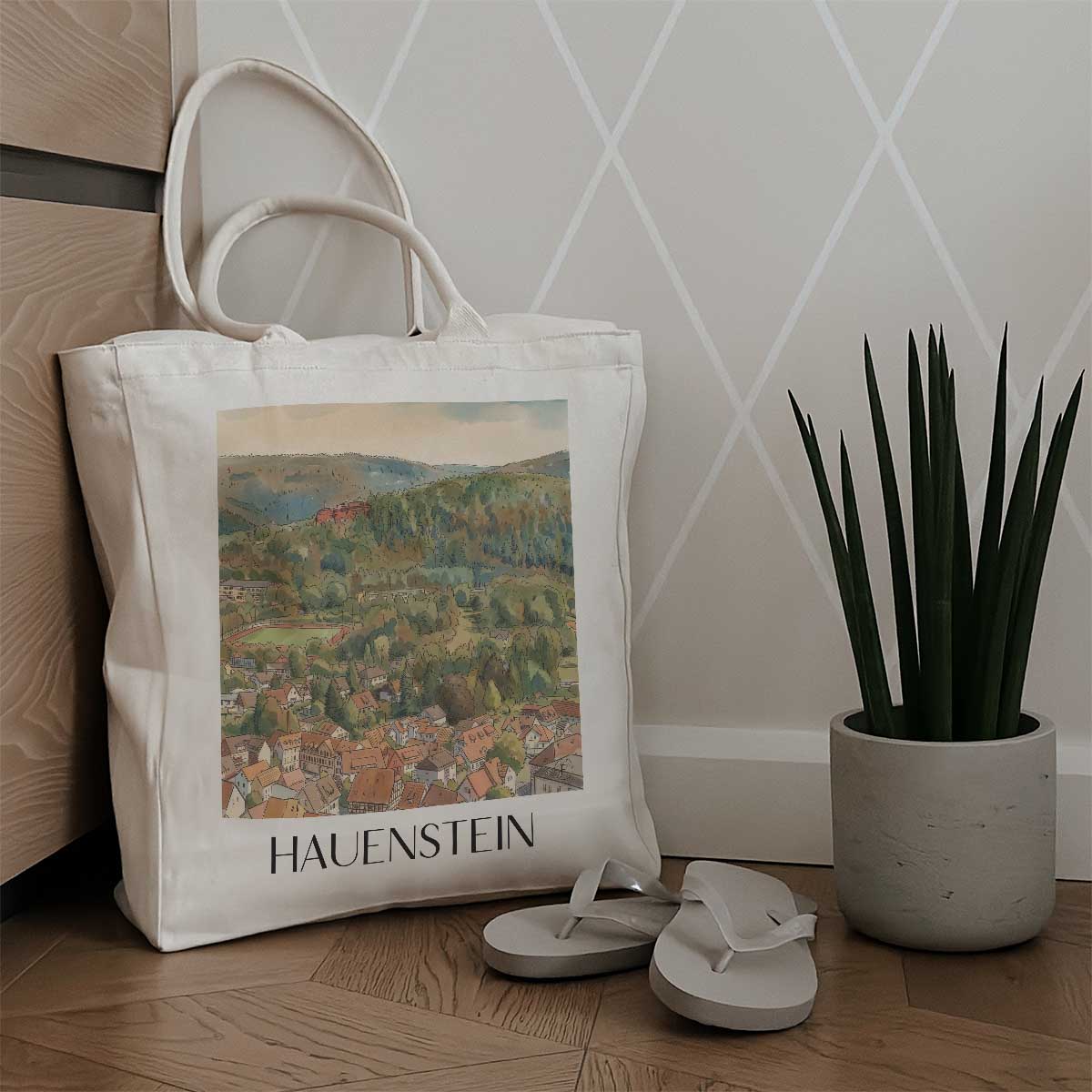 hauenstein-pfälzerwald-deutschland-einkaufstasche-aquarell