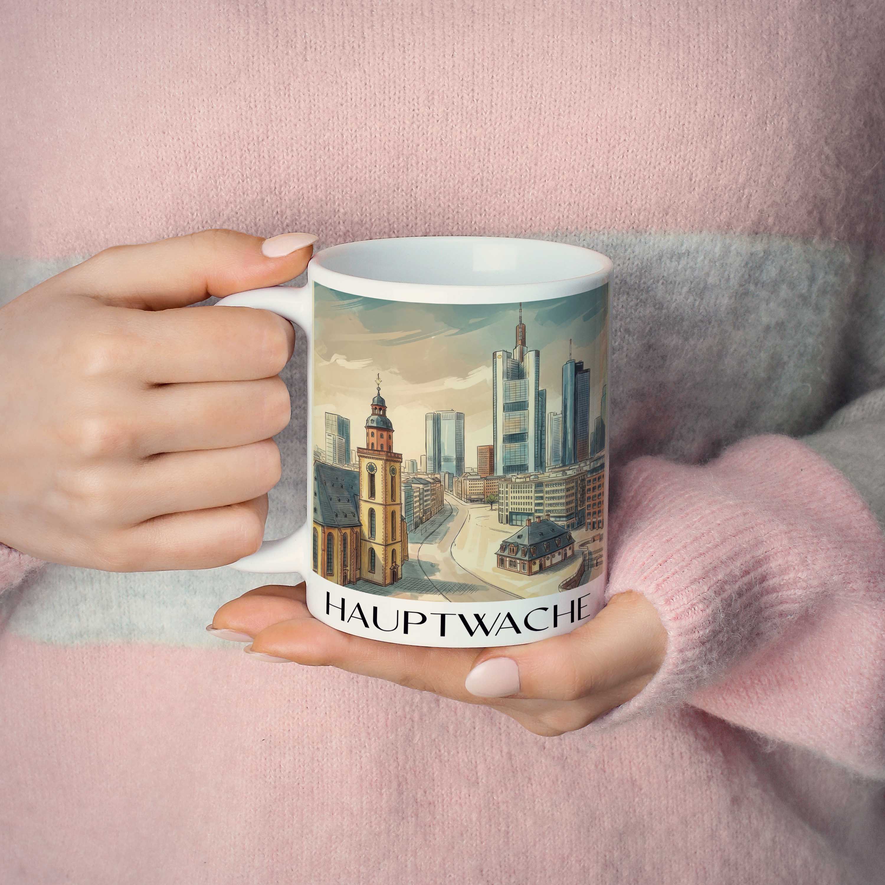 hauptwache-frankfurt-deutschland-kaffeebecher-aquarell