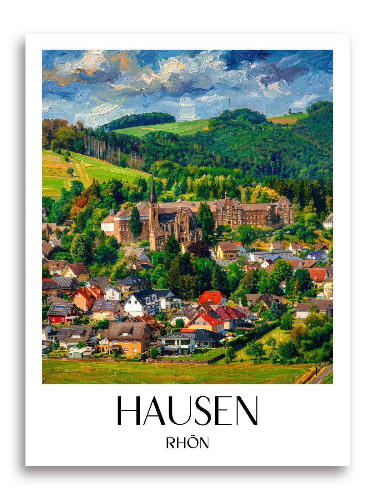 Hausen Poster - Rhön - Deutschland Kunstdruck - Ölgemälde von A4 bis A1 - favplace