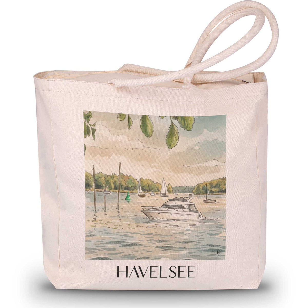 havelsee-havelland-deutschland-einkaufstasche-aquarell