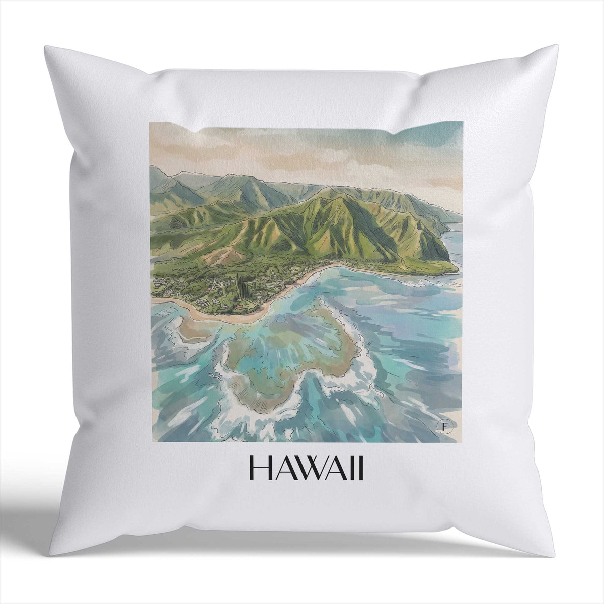 hawaii-vereinigte-staaten-vereinigte-staaten-kissenbezug-aquarell