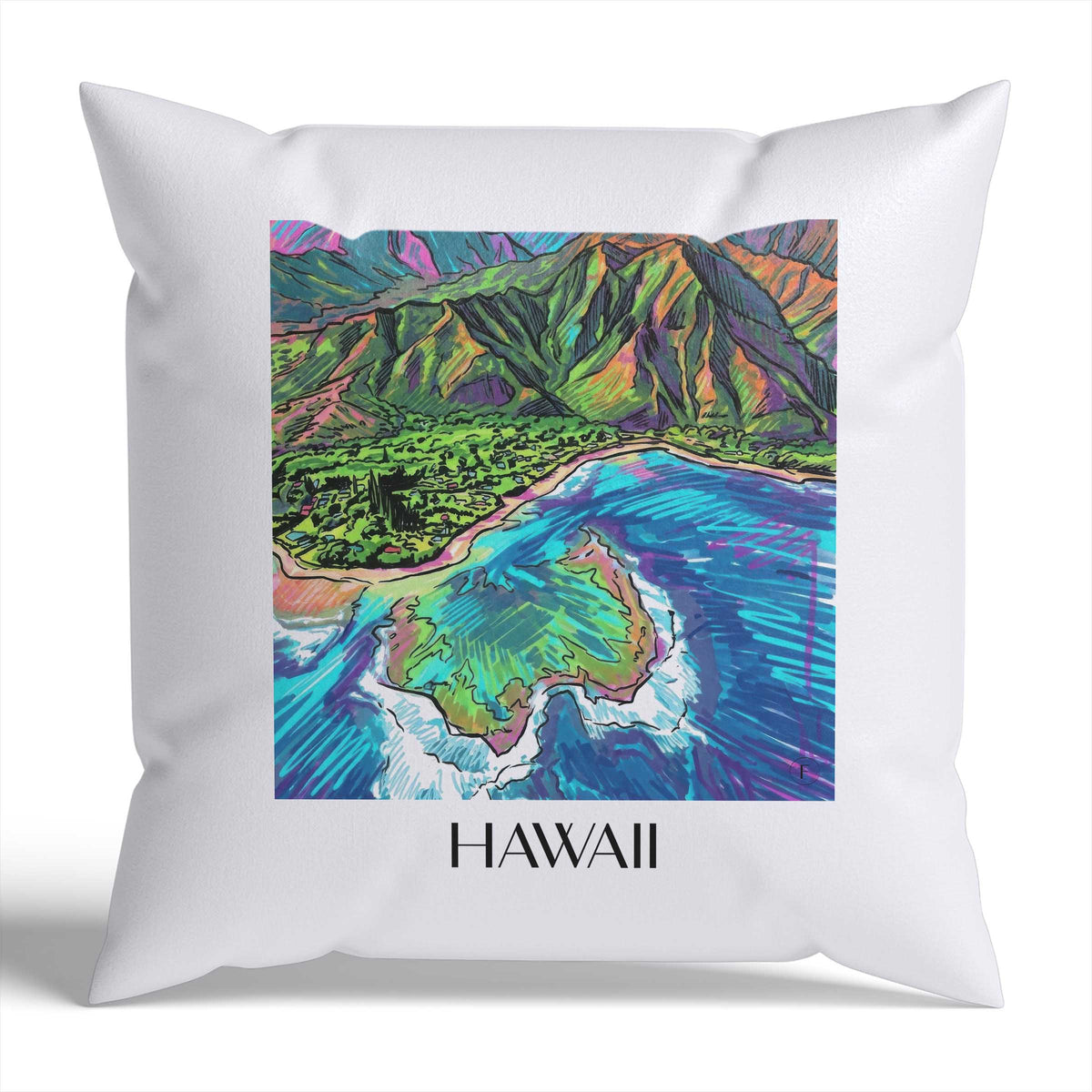 Hawaii Kissenhülle - Zierkissen Bezug - Vereinigte Staaten - Vereinigte Staaten Kissen bzw. Kissenbezug im Tag Graffiti Stil - favplace