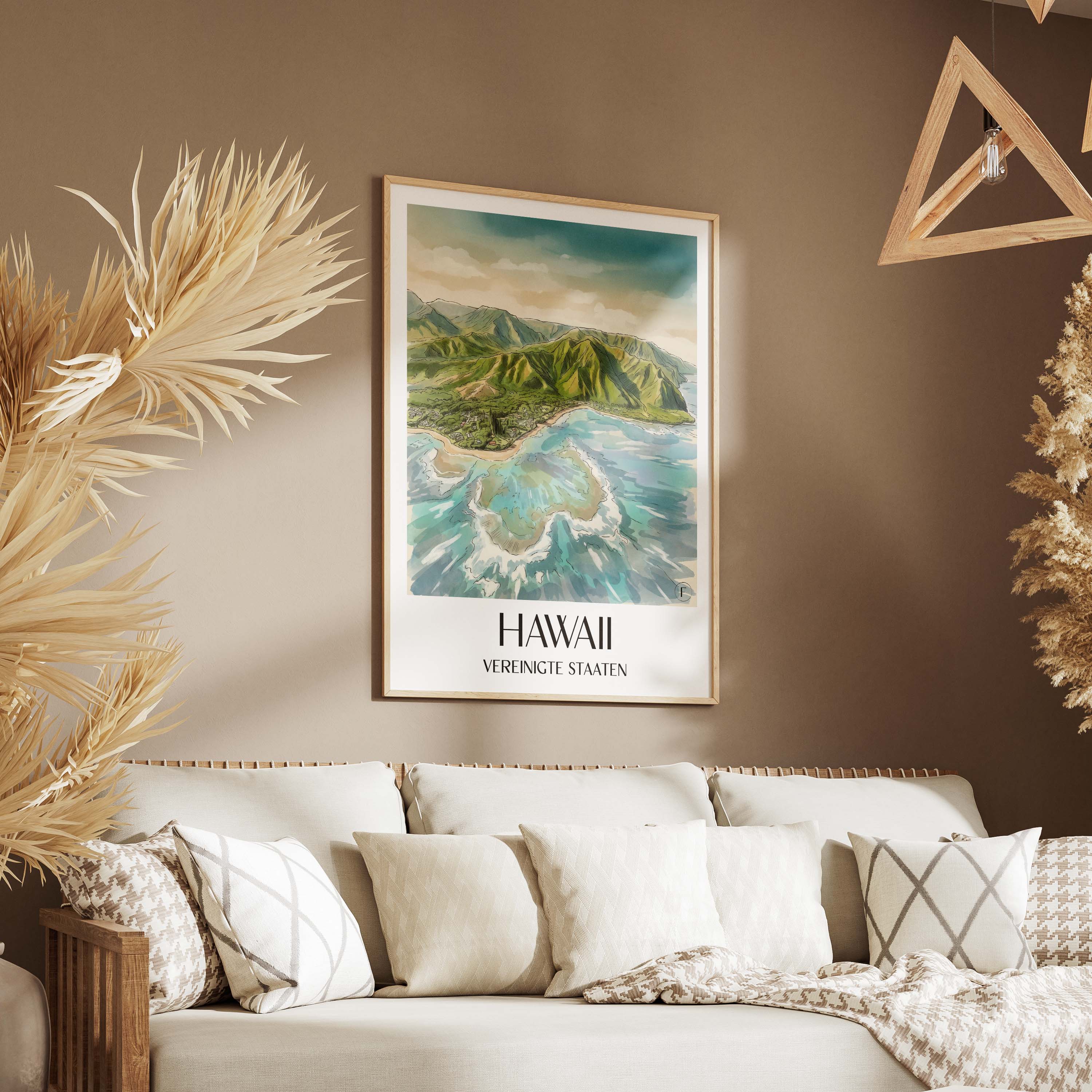 hawaii-vereinigte-staaten-poster-aquarell