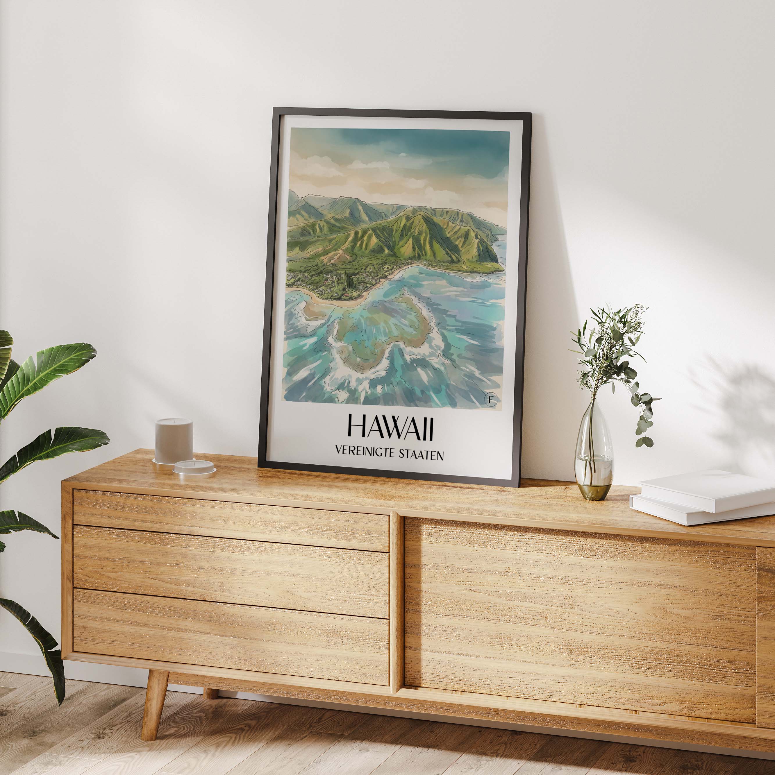 hawaii-vereinigte-staaten-poster-aquarell