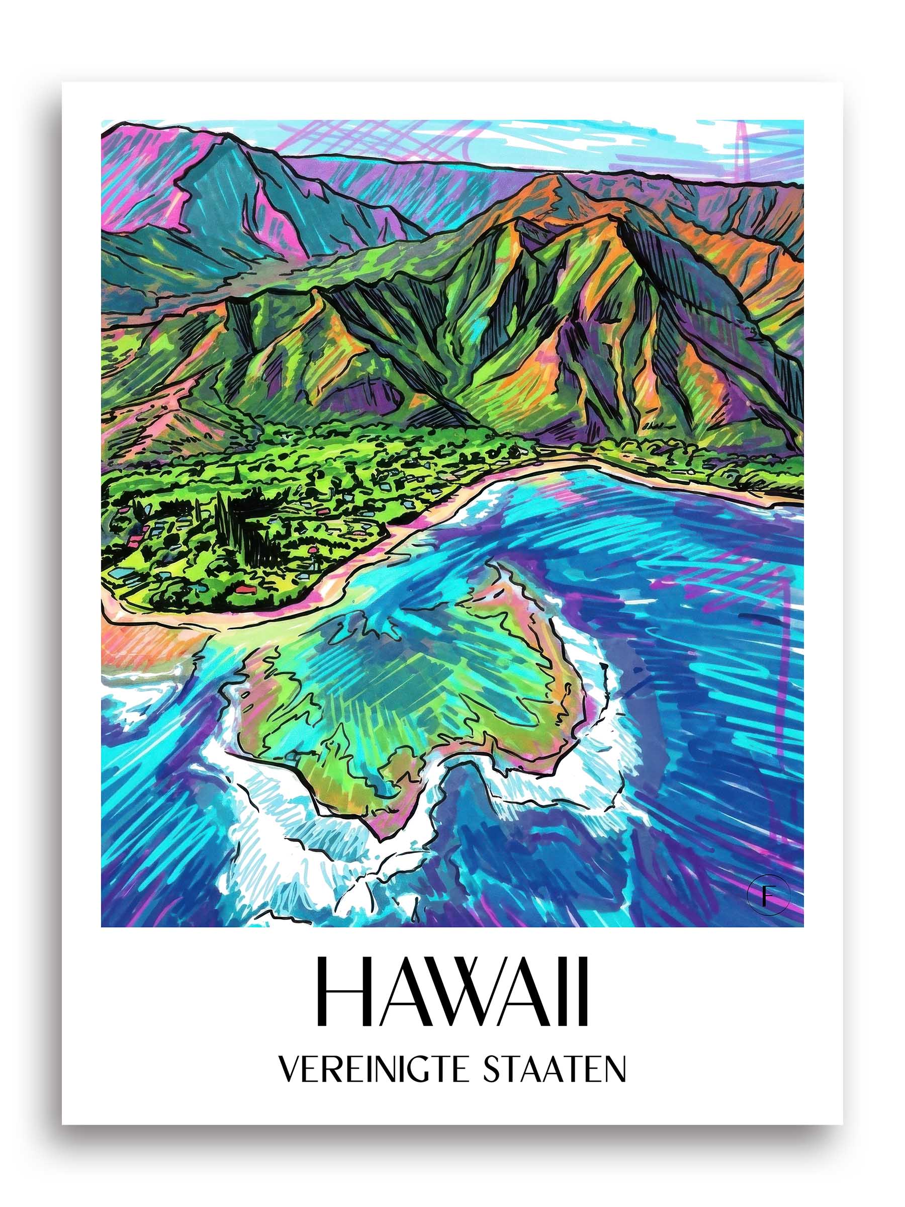 hawaii-vereinigte-staaten-poster-graffiti