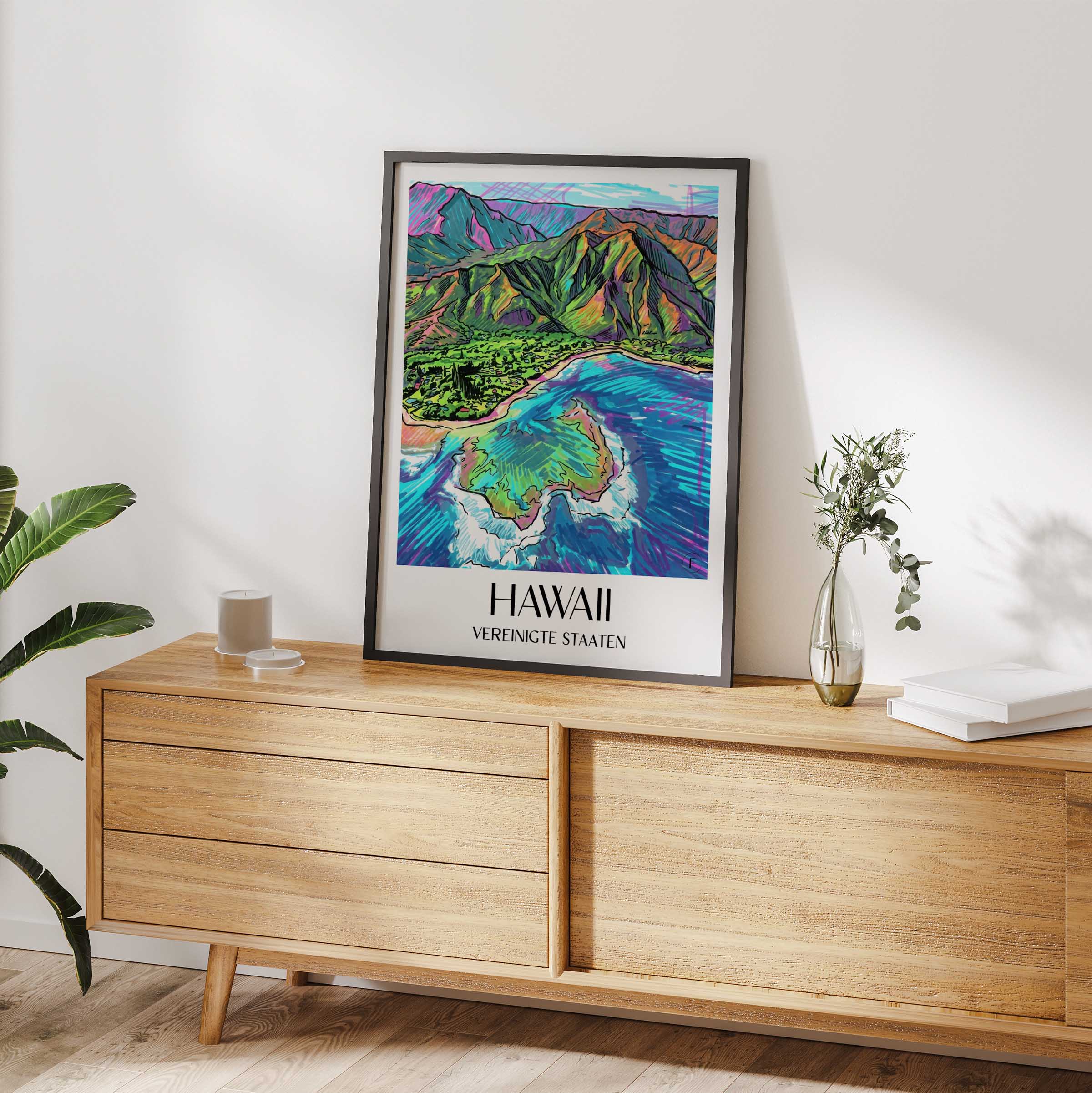 hawaii-vereinigte-staaten-poster-graffiti