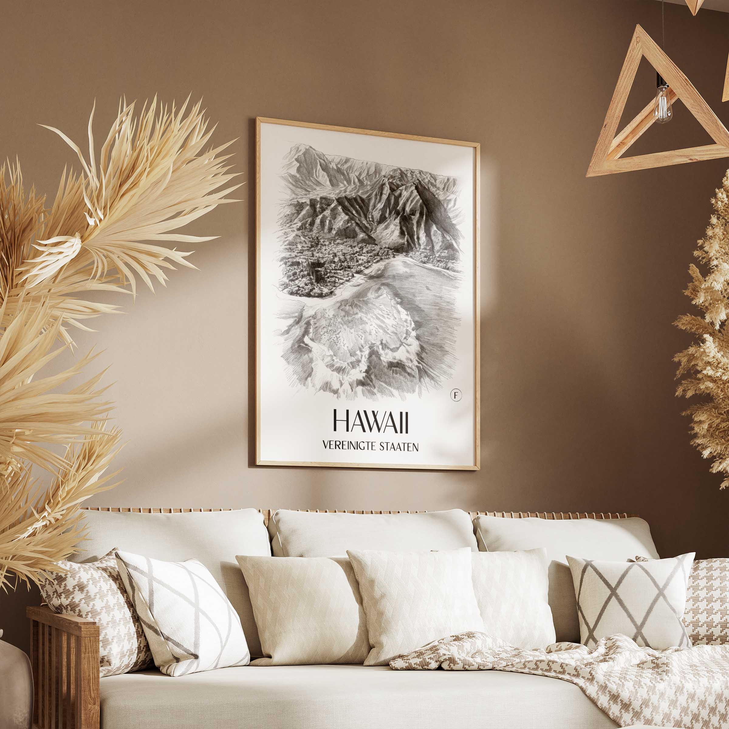 hawaii-vereinigte-staaten-poster-bleistift-zeichnung-drawing