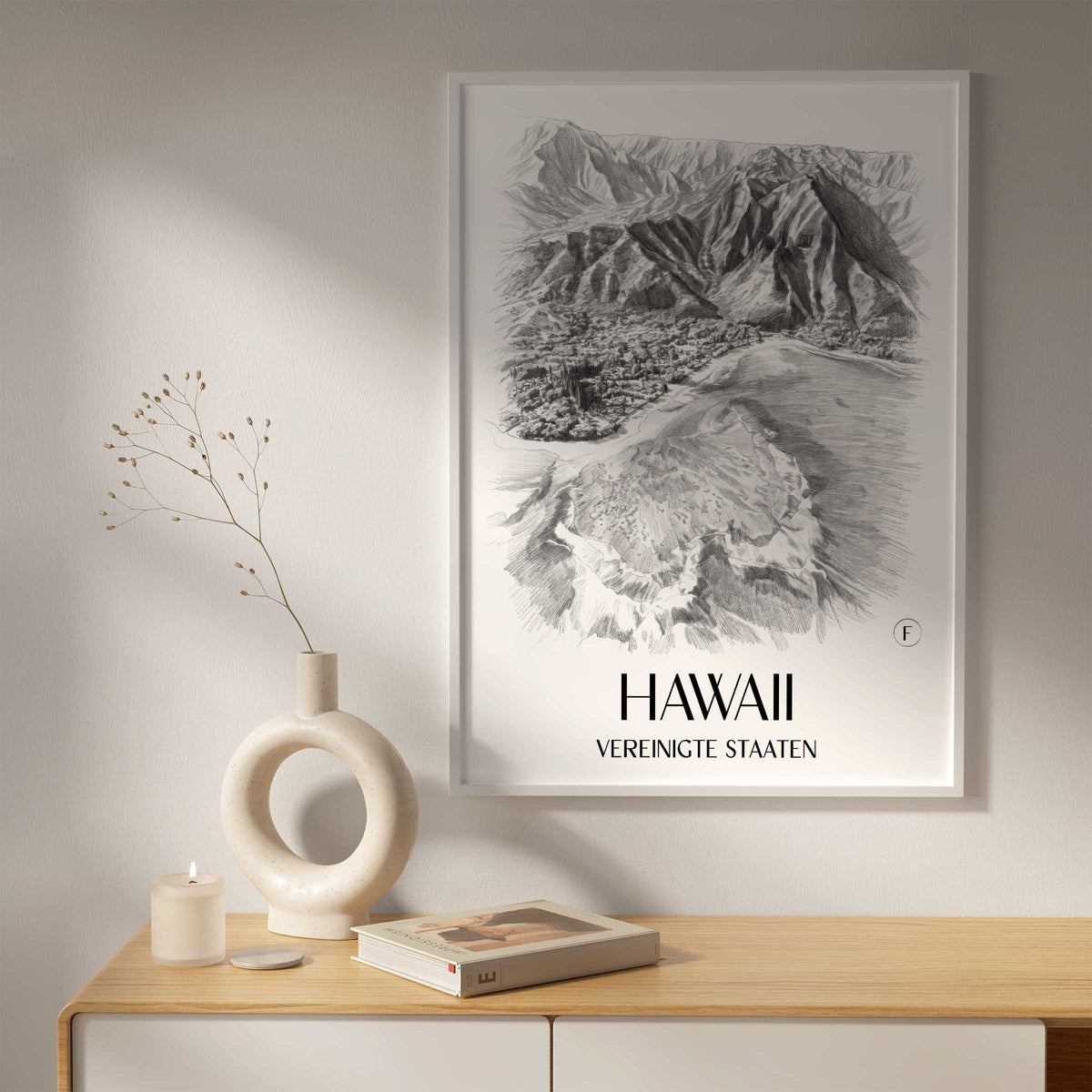 hawaii-vereinigte-staaten-poster-bleistift-zeichnung-drawing