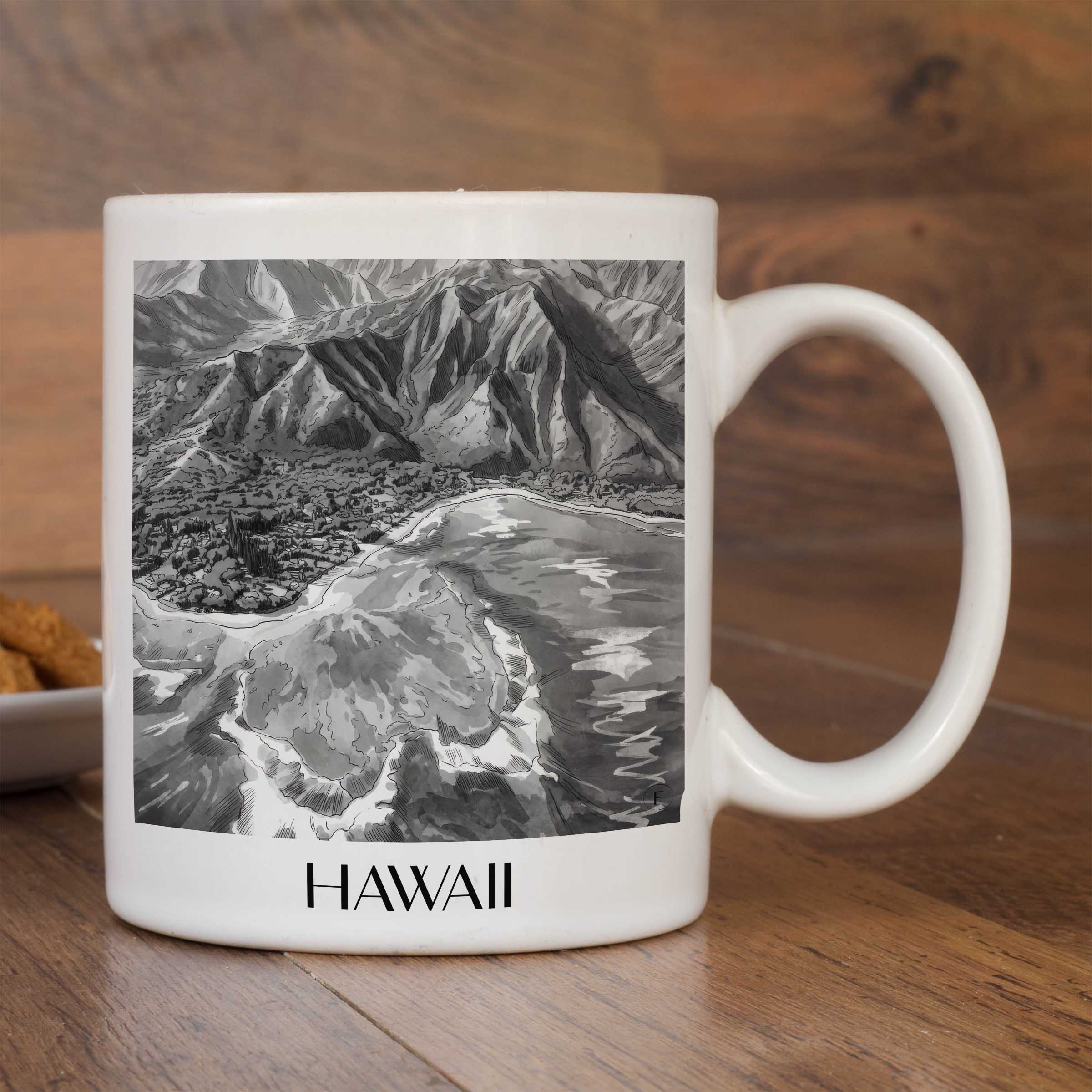 hawaii-vereinigte-staaten-kaffeebecher-aquarell-schwarz-weiss
