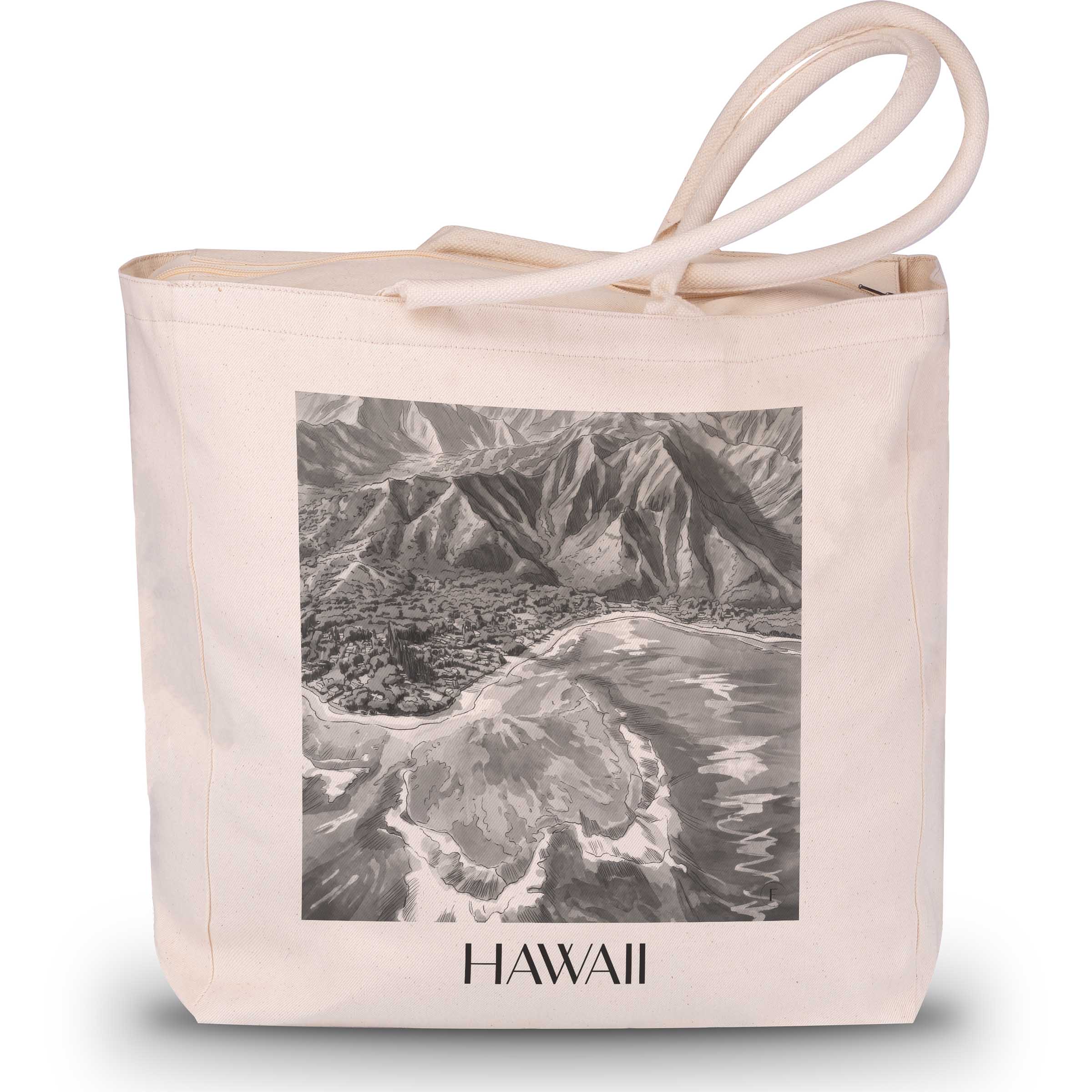 hawaii-vereinigte-staaten-einkaufstasche-aquarell-schwarz-weiss