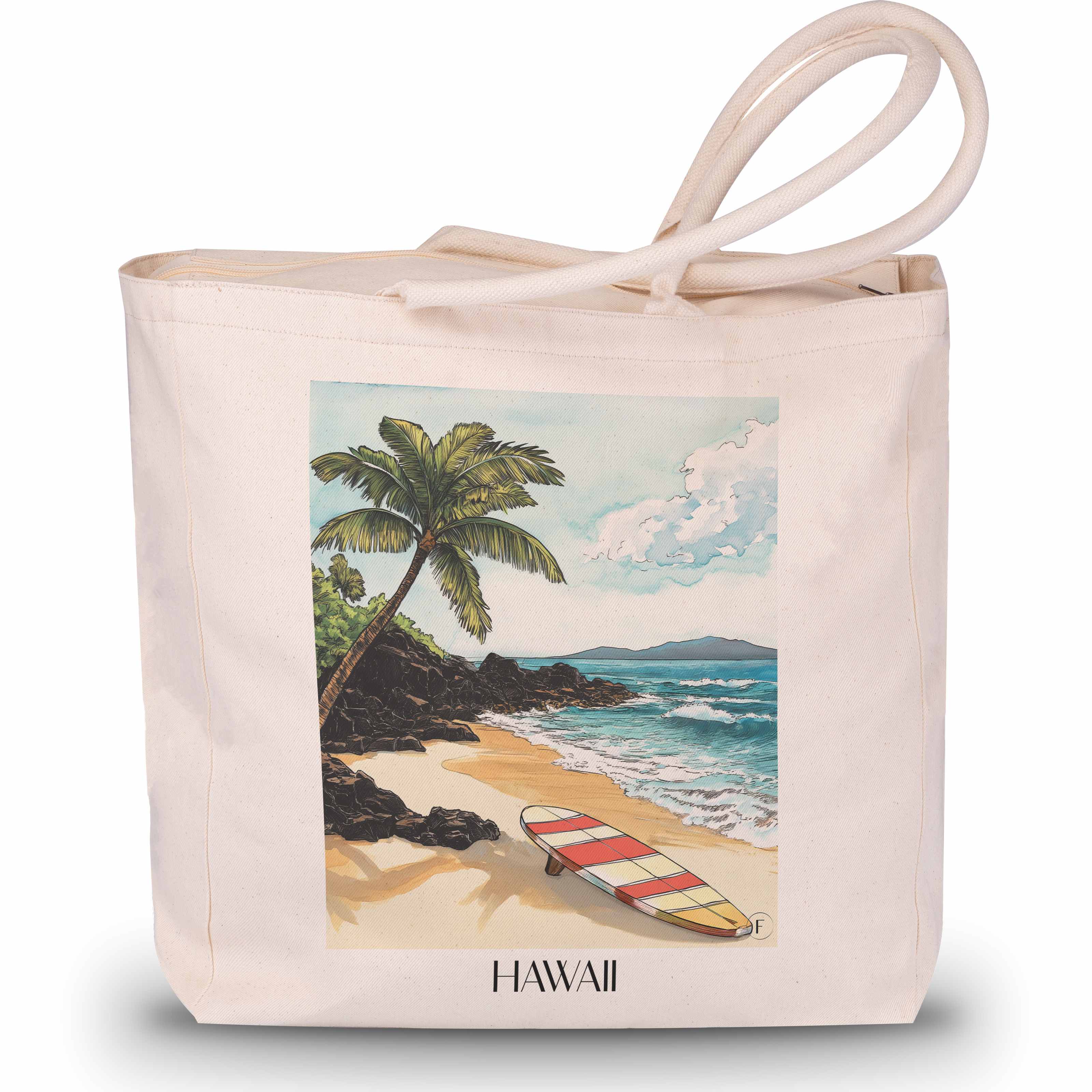 hawaii-vereinigte-staaten-einkaufstasche-aquarell