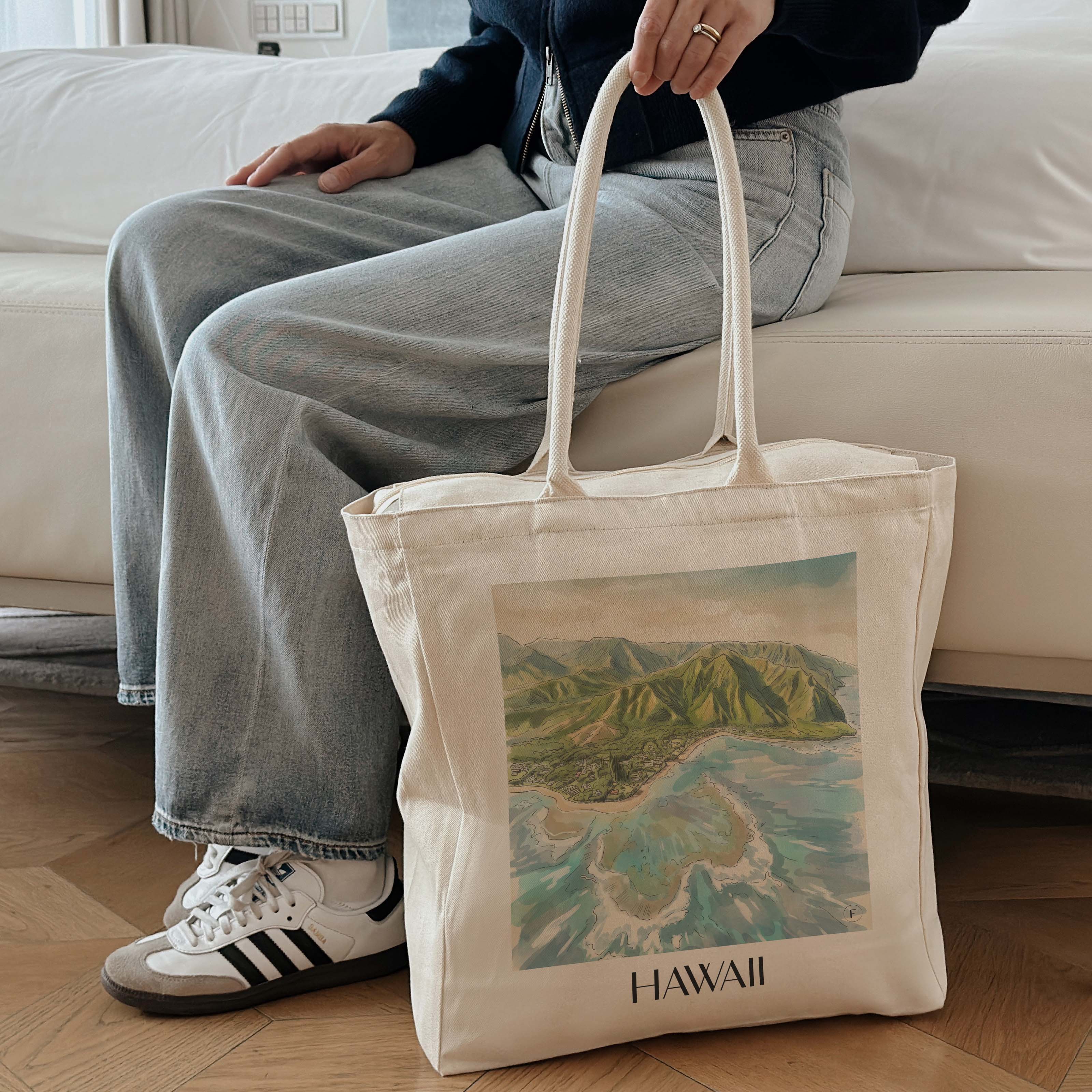 hawaii-vereinigte-staaten-einkaufstasche-aquarell