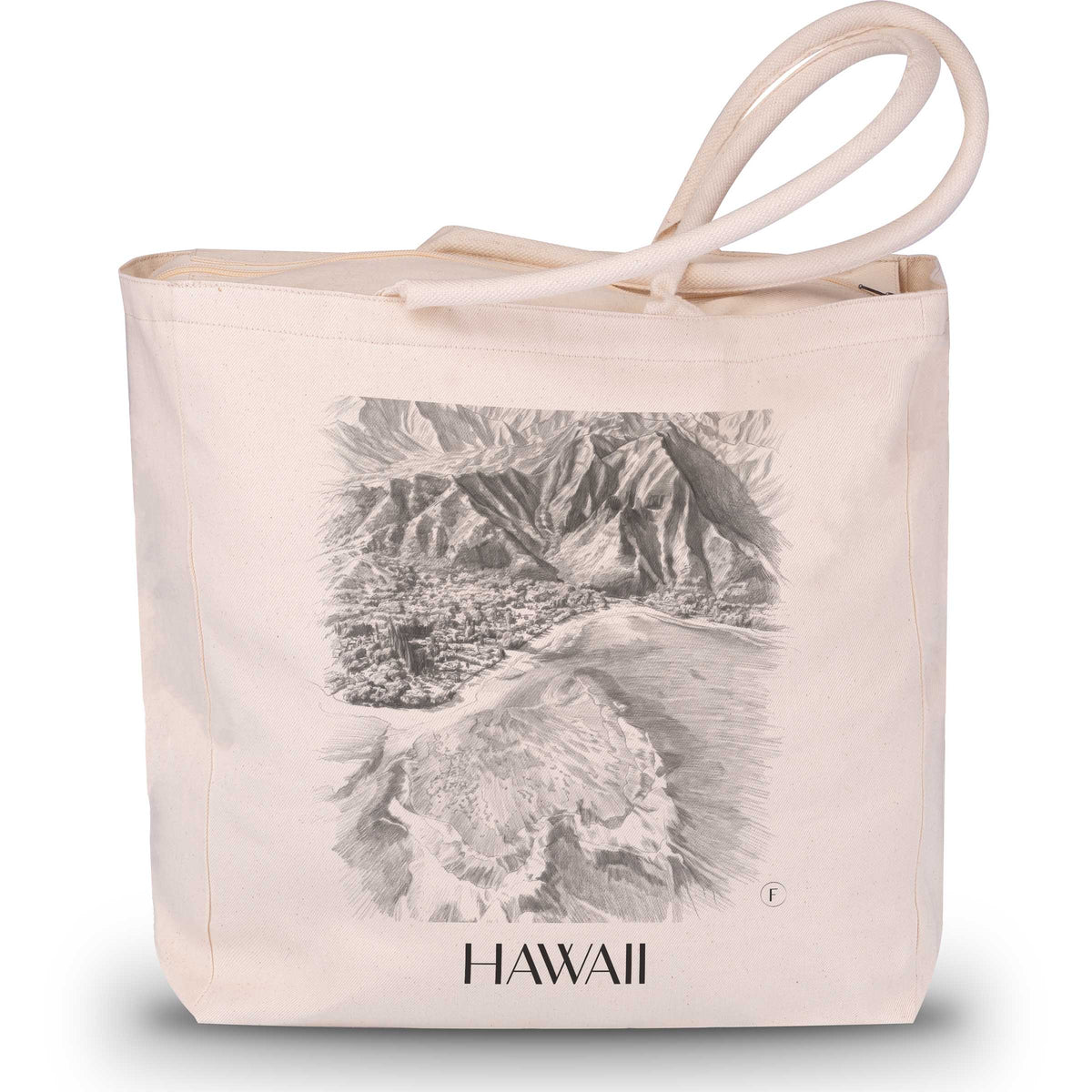 Hawaii - Vereinigte Staaten Tote Bag - Einkaufstasche im Zeichnung Stil - favplace