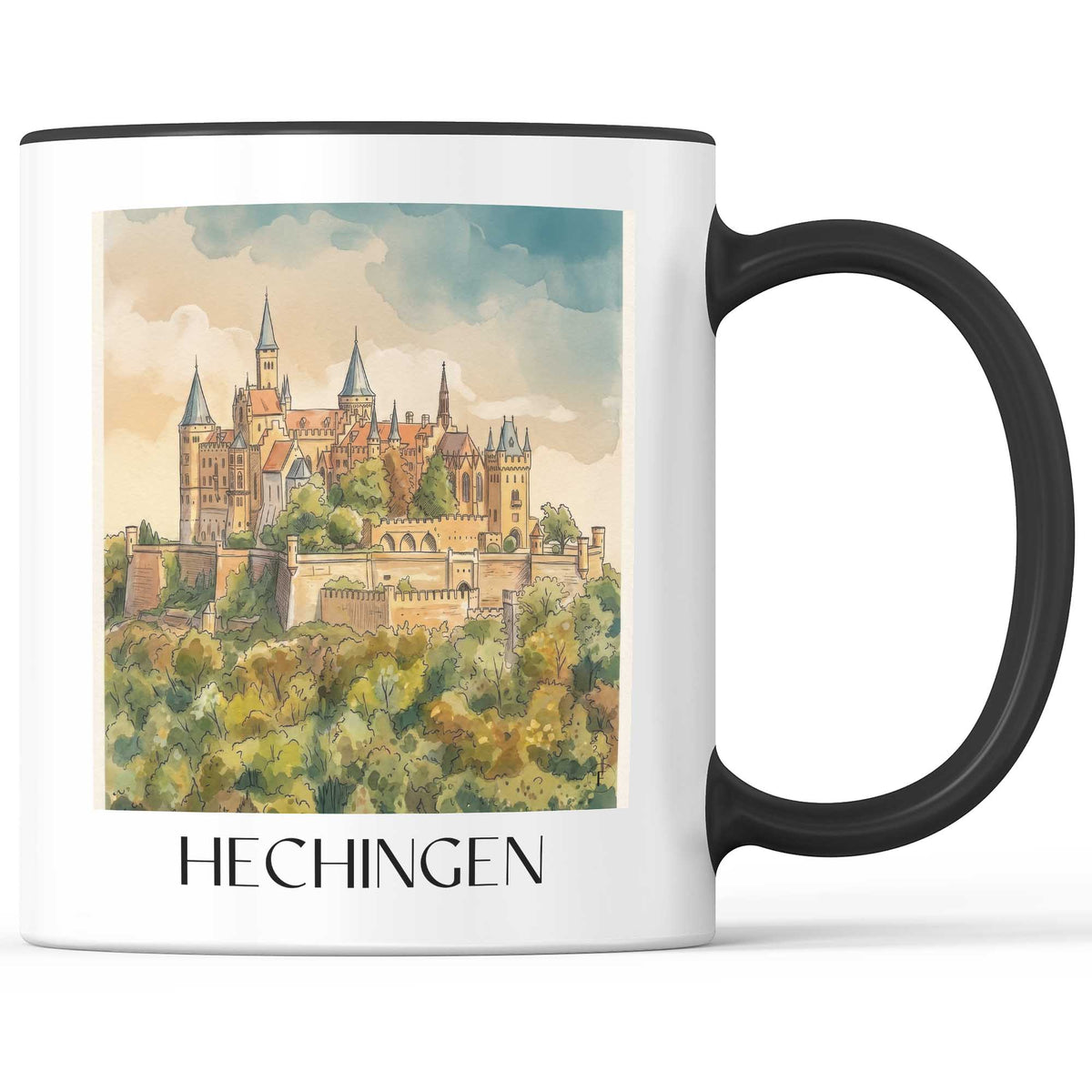 hechingen-schwäbische-alb-deutschland-kaffeebecher-aquarell
