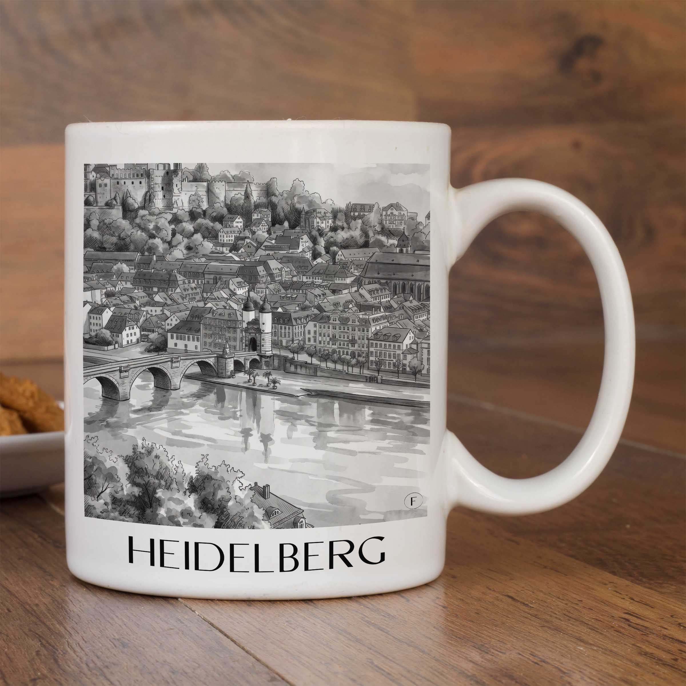 heidelberg-baden-württemberg-deutschland-kaffeebecher-aquarell-schwarz-weiss