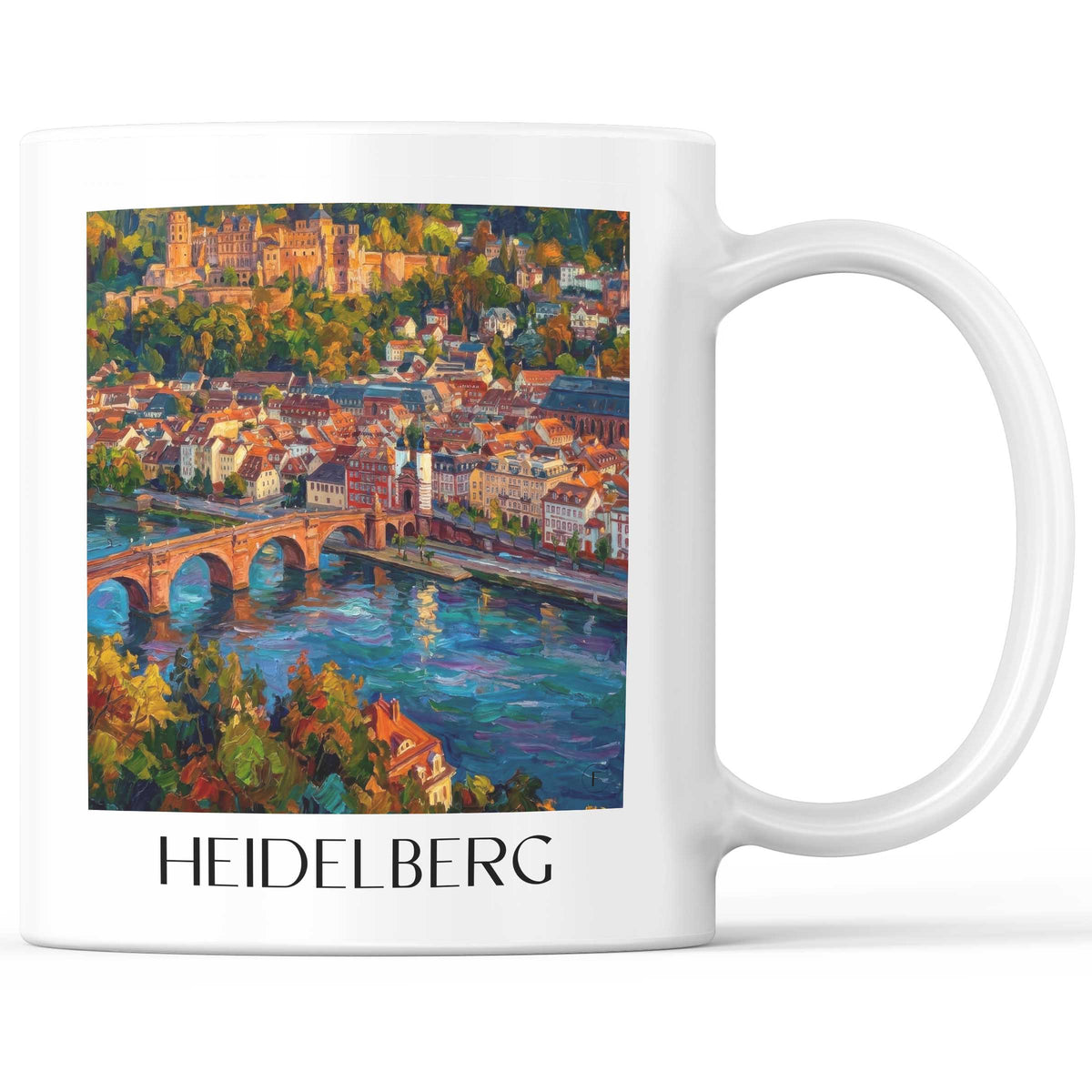 Heidelberg Kaffeebecher - Baden-Württemberg - Deutschland Becher - Kaffeetasse im Ölgemälde Stil - favplace