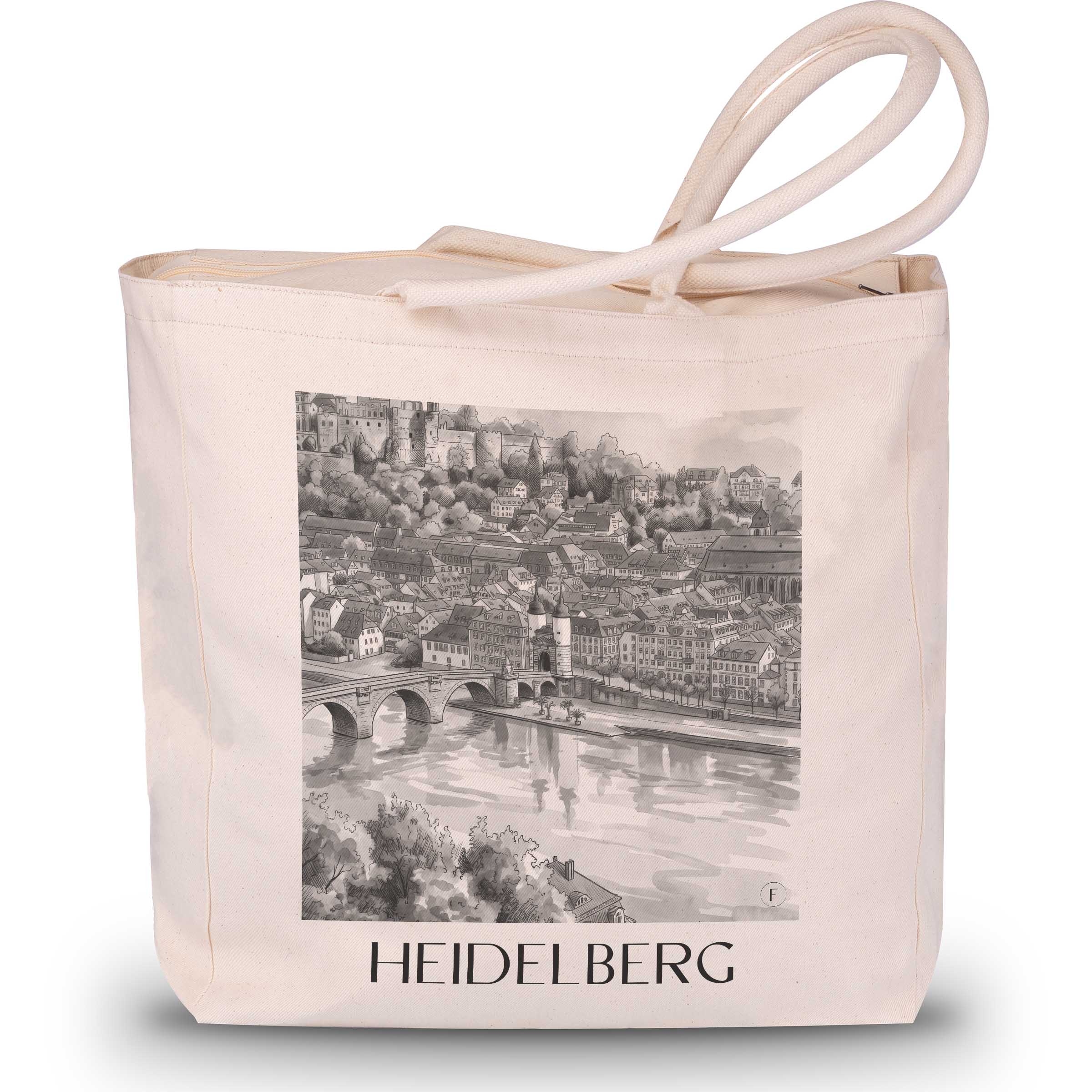 heidelberg-baden-württemberg-deutschland-einkaufstasche-aquarell-schwarz-weiss