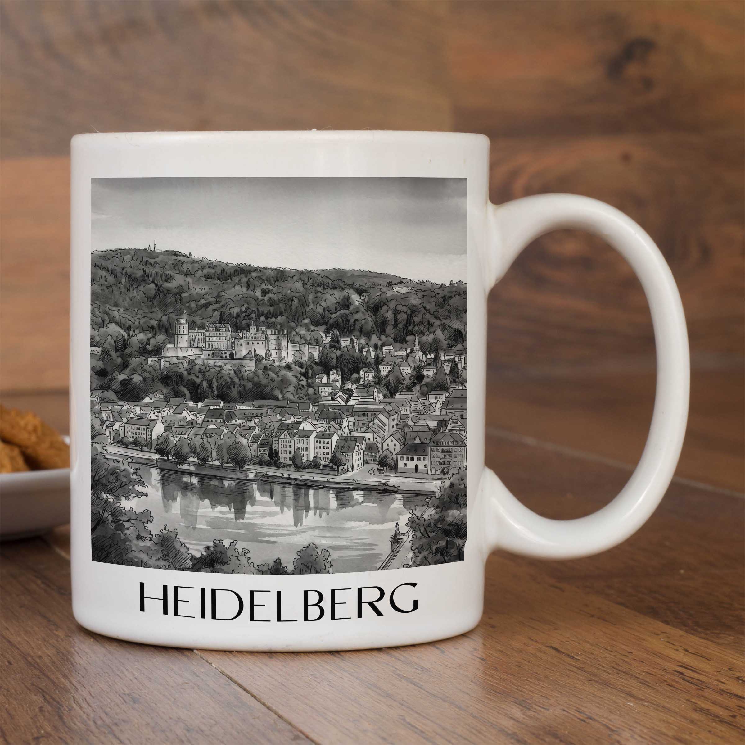 heidelberg-(bei-nacht)-baden-württemberg-deutschland-kaffeebecher-aquarell-schwarz-weiss