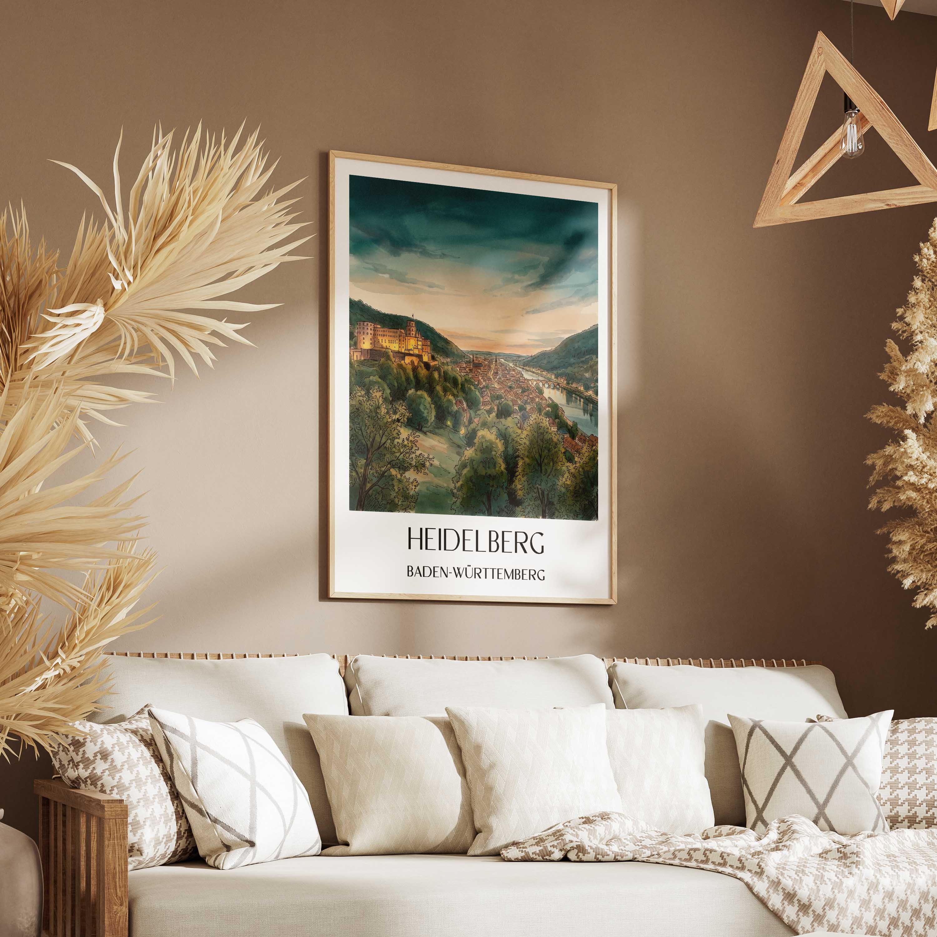 heidelberg-(bei-nacht)-baden-württemberg-deutschland-poster-aquarell