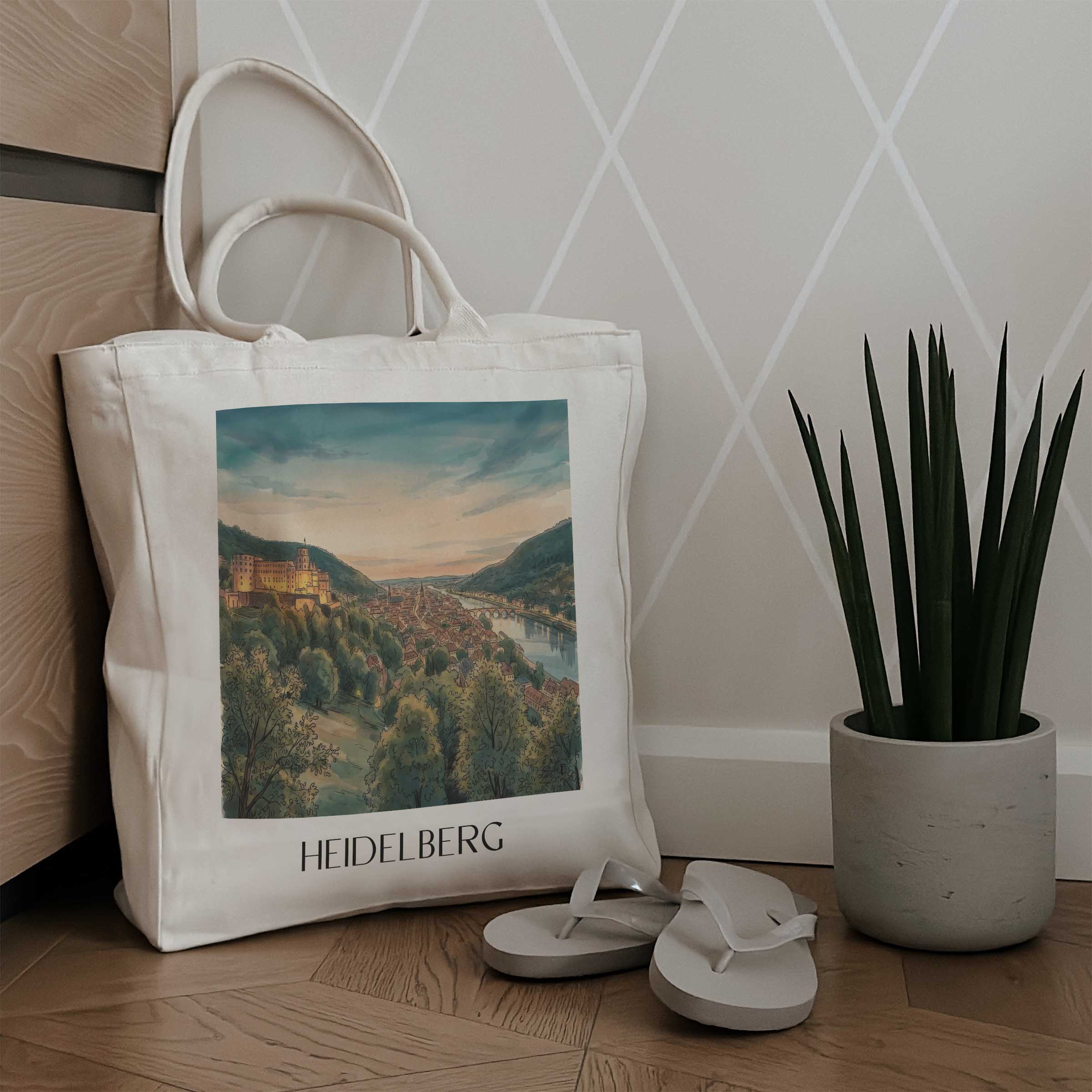 heidelberg-(bei-nacht)-baden-württemberg-deutschland-einkaufstasche-aquarell