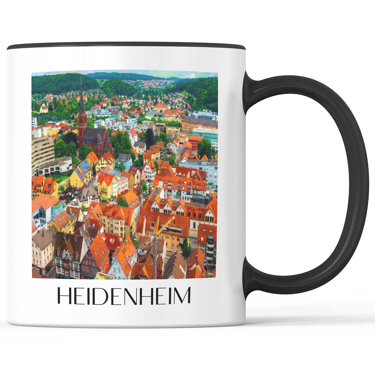Heidenheim Kaffeebecher - Schwäbische Alb - Deutschland Becher - Kaffeetasse im Ölgemälde Stil