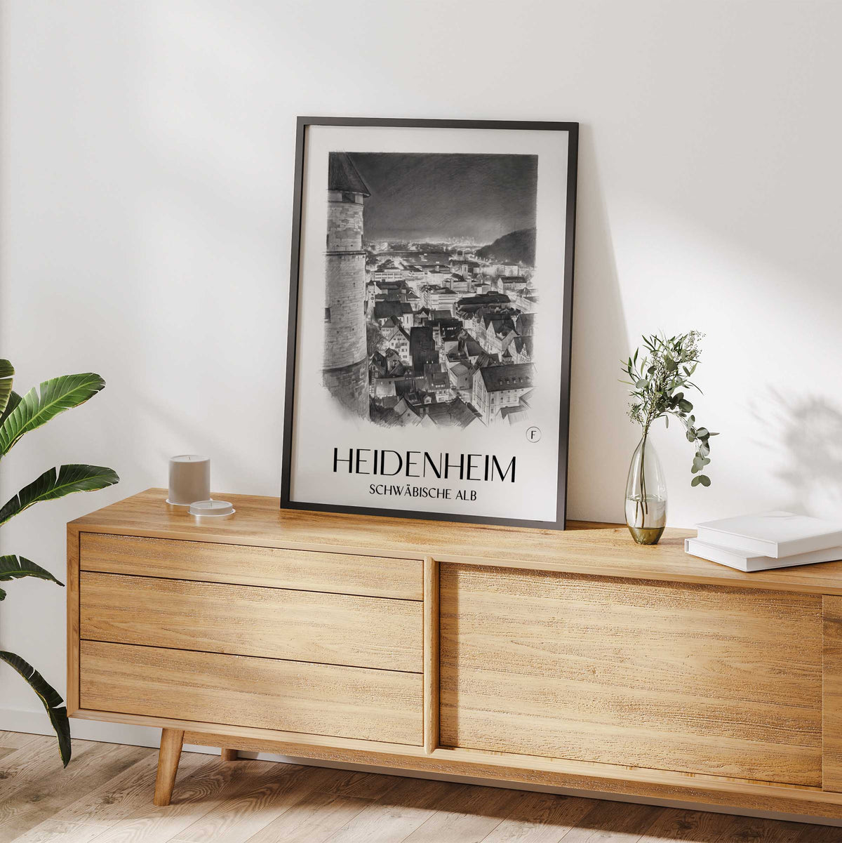 heidenheim-schwäbische-alb-deutschland-poster-bleistift-zeichnung-drawing