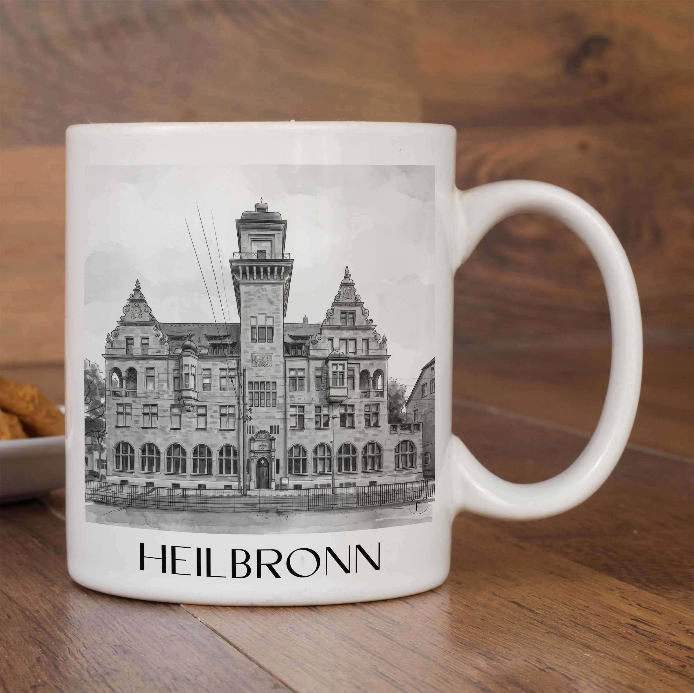 heilbronn-deutschland-kaffeebecher-aquarell-schwarz-weiss