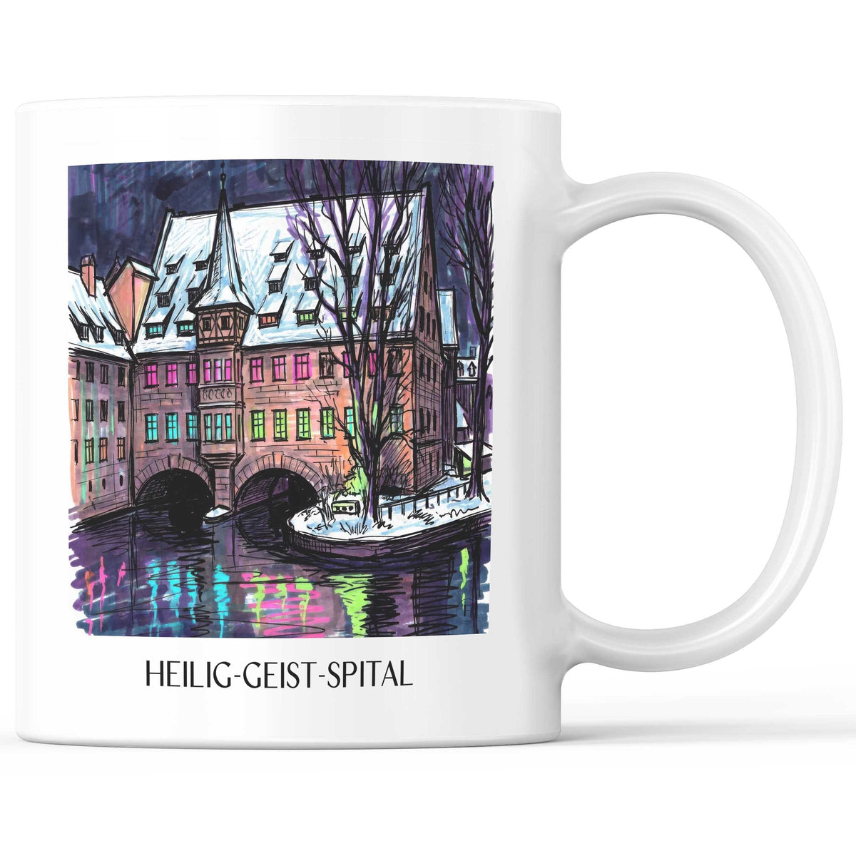 Heilig-Geist-Spital Kaffeebecher - Nürnberg - Deutschland Becher - Kaffeetasse im Tag Graffiti Stil - favplace